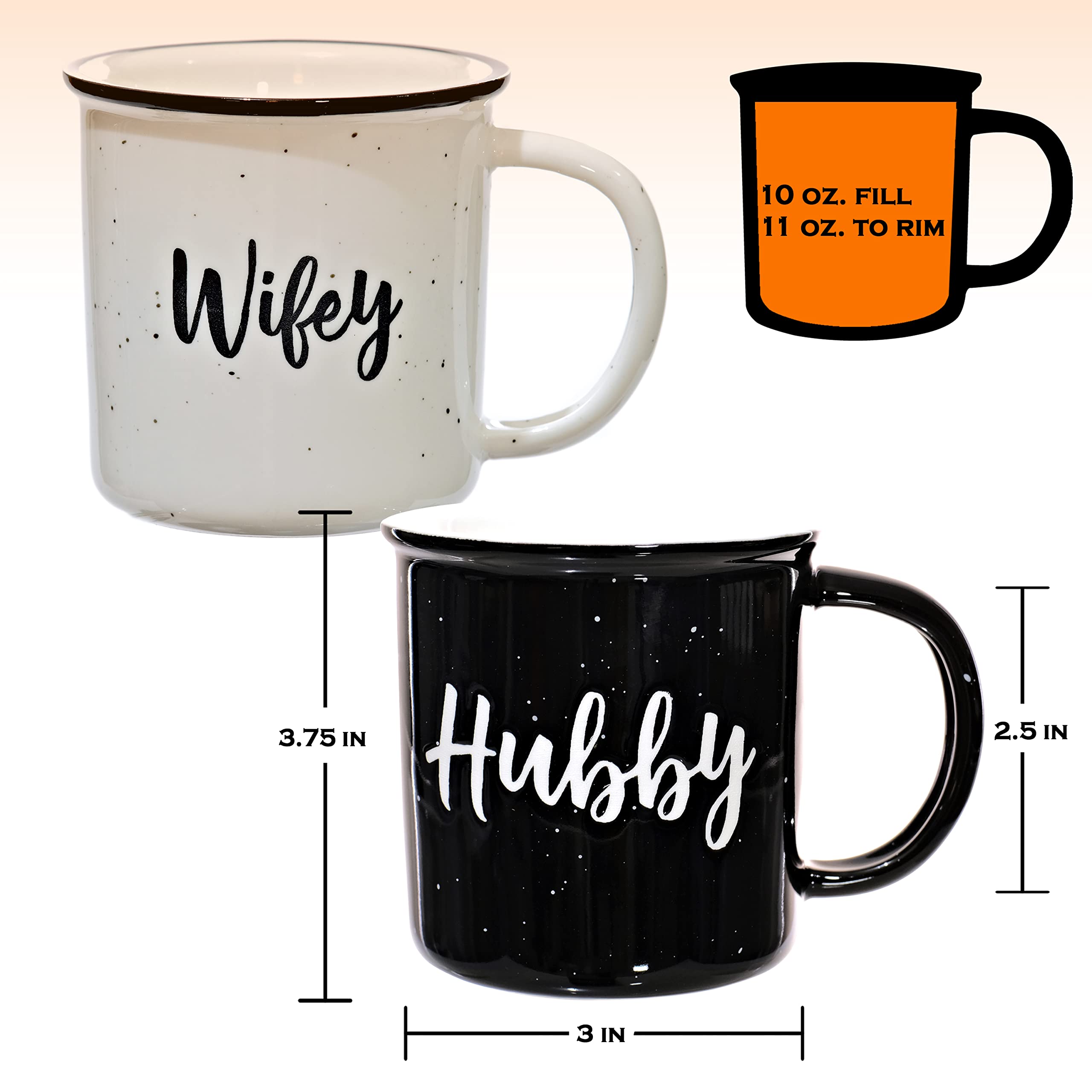 Wifey Hubby Mugs Set Of 2 Coffee Mug 11 Ounce, Bride Gift, Engagement Gift, His And Hers Gift, Mr And Mrs Coffee Mug Set, Bride