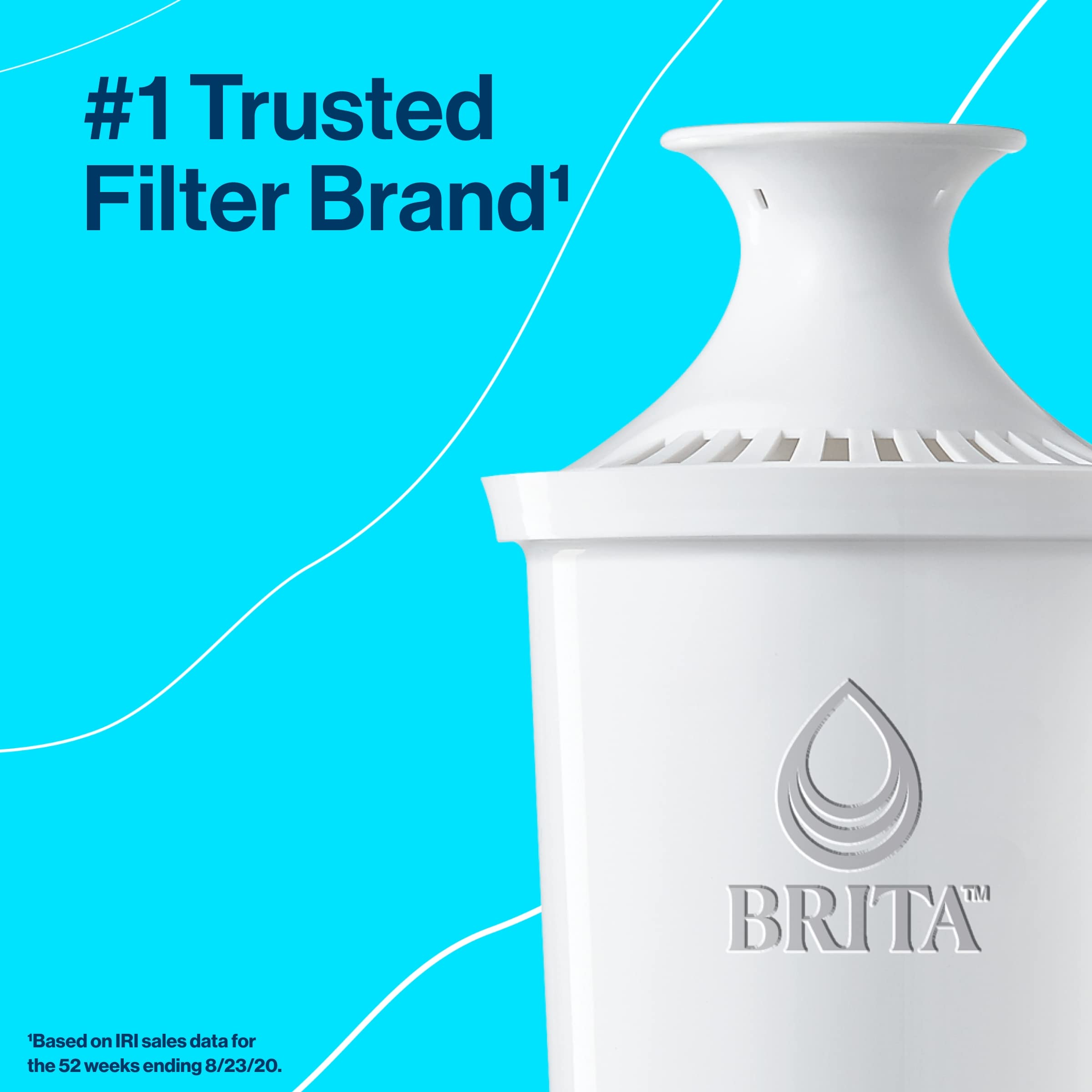Brita Medium 8 Cup Water Filter Pitcher With 1 Standard Filter, Bpa Free - Marina, Black