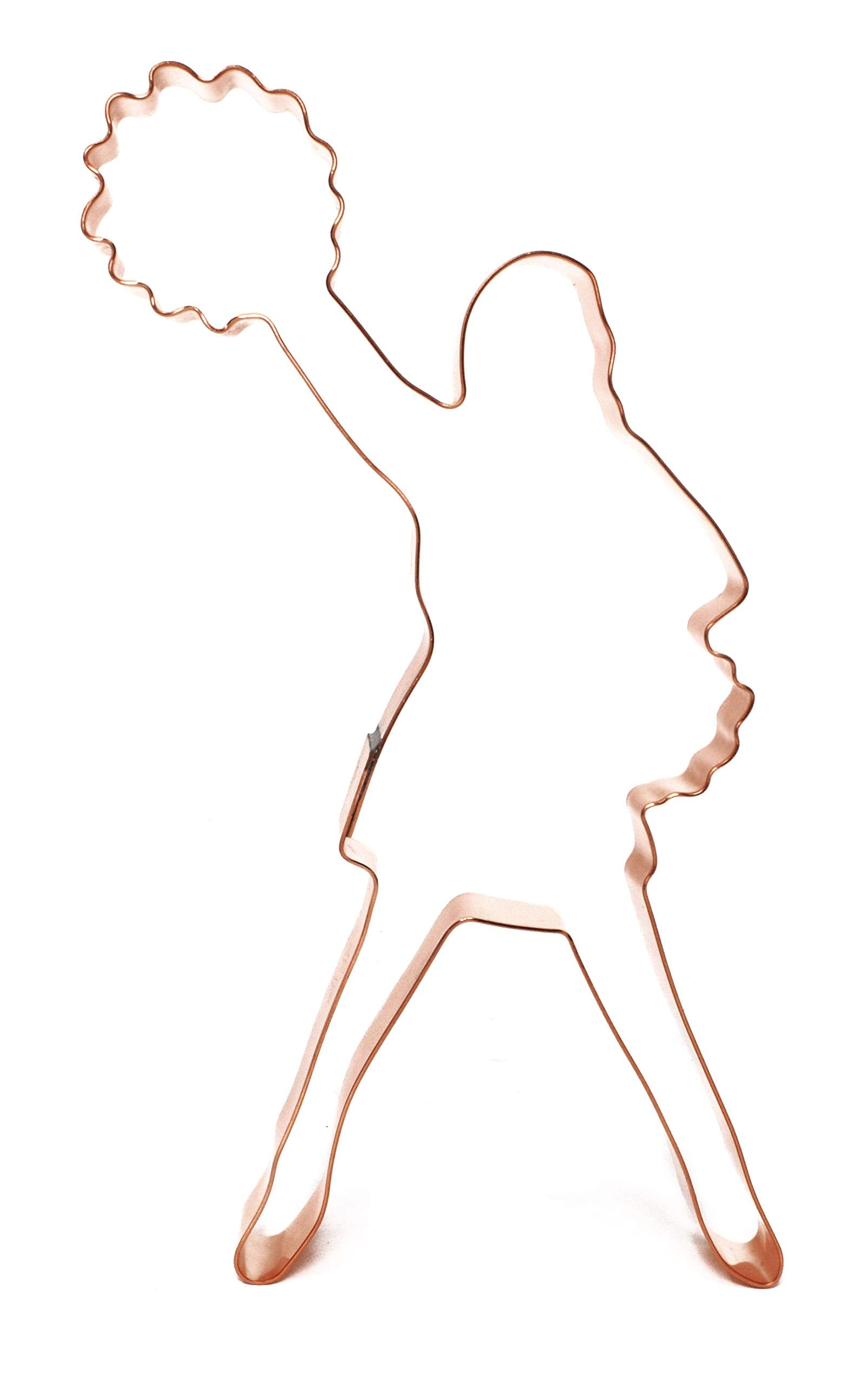 Standing Cheerleader Cookie Cutter, 3.5 X 6.75 Inches, Handcrafted Copper By The Fussy Pup