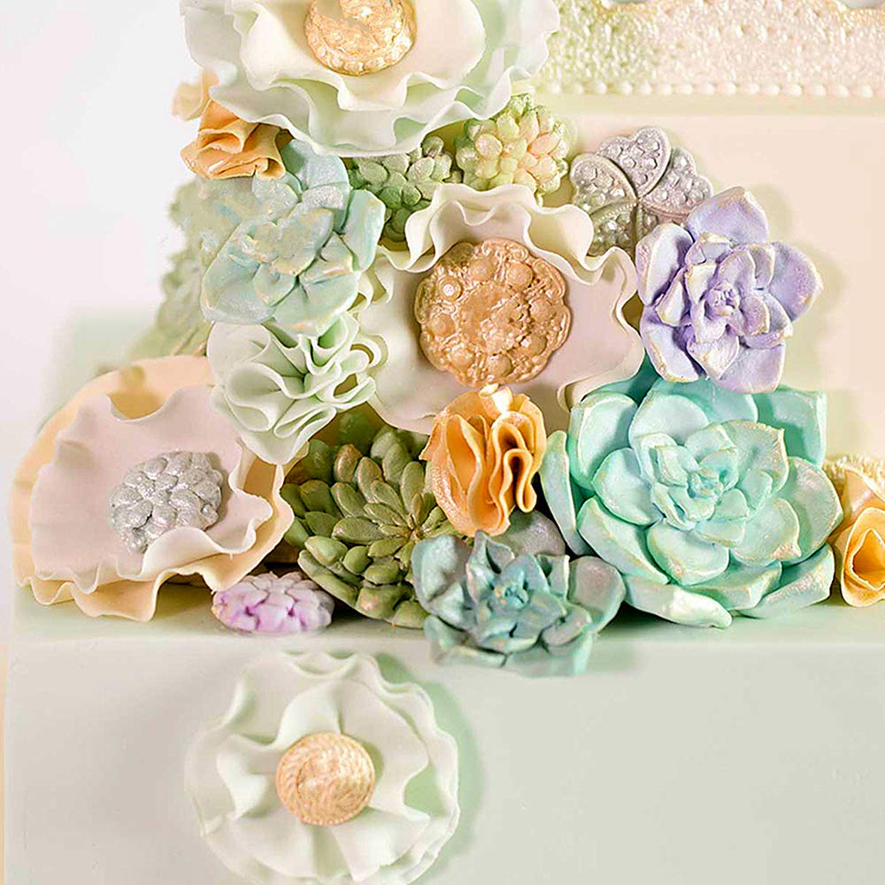 Laventy 2 Pcs Cactus Silicone Mold Cacti Fondant Mold Succulent Leaves Candy Molds Cactus Gumpaste Mold For Cupcake Cake Polymer