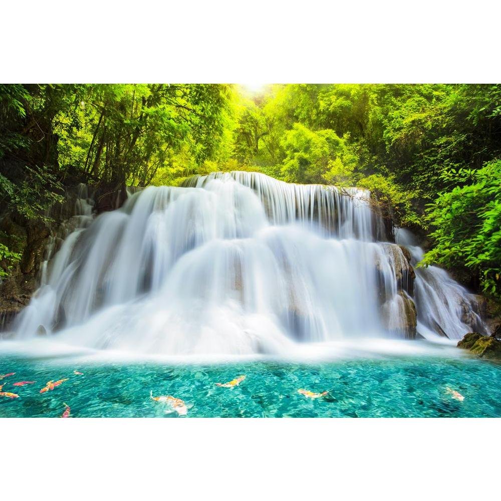 Pitaara Box Huai Mae Kamin Waterfall in Kanchanaburi Thailand | Peel & Stick Vinyl Wall Sticker for Bedroom & Living Room | 24 x