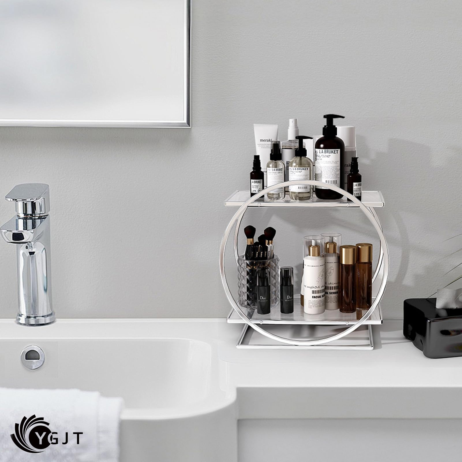 Ygjt Bathroom Counter Organizer, 2 Tier Perfume Organizer For Dresser, Makeup Organizer Countertop For Vanity, Skincare Organize