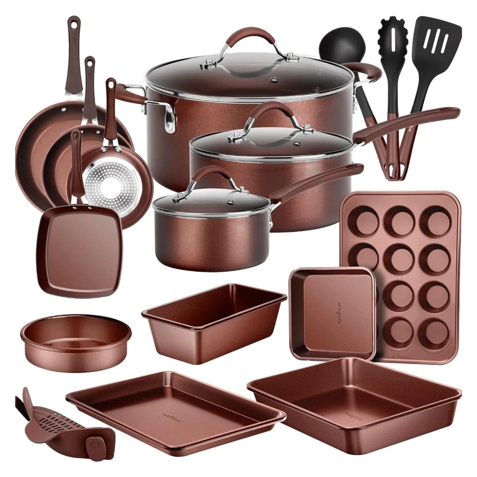Kitchenware Pots & Pans Set Basic Kitchen Cookware, NonStick (20Piece Set)
