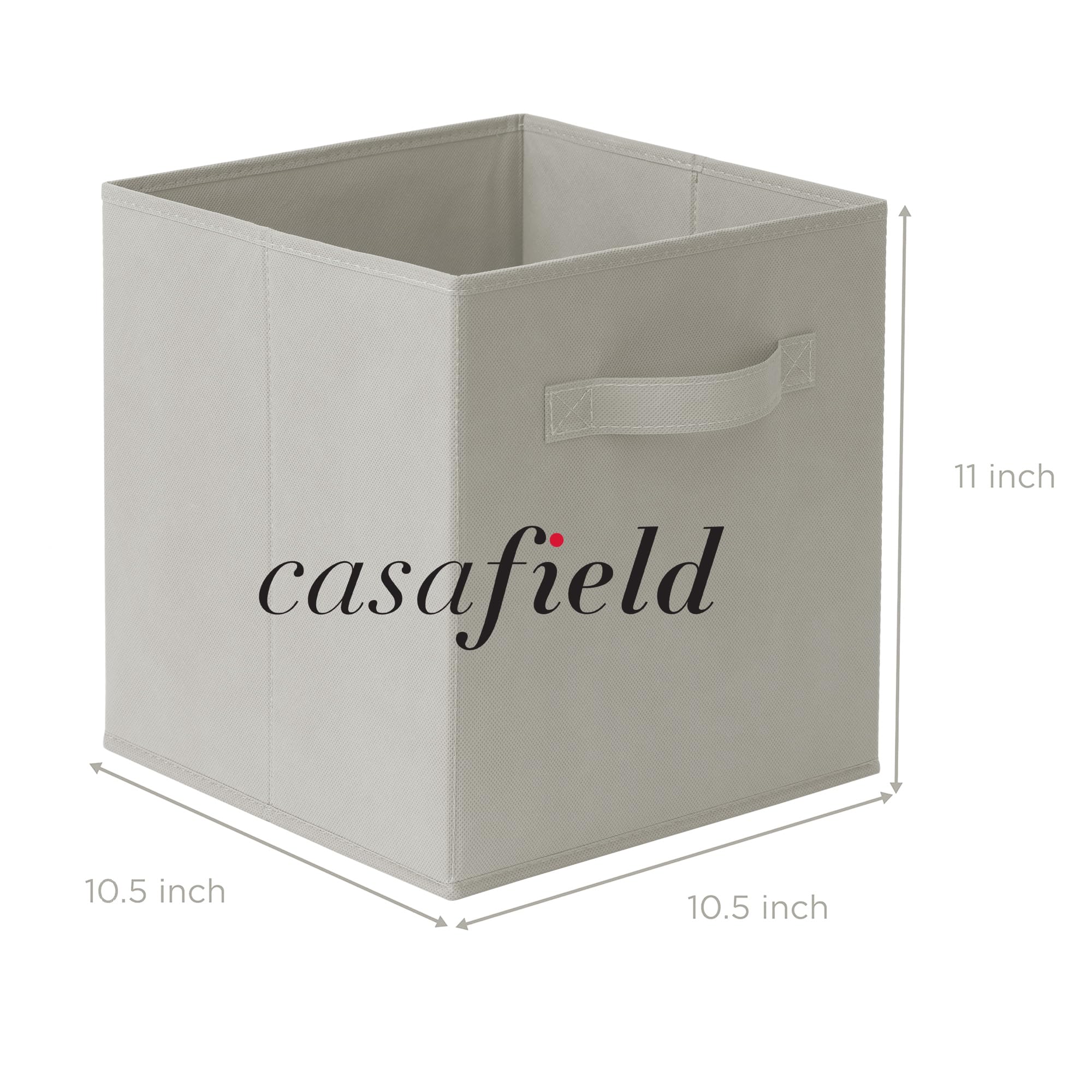 Casafield Set of 6 Collapsible Fabric Cube Storage Bins  Light Gray - 11'' Foldable Cloth Baskets for Shelves  Cubby Organizers & More