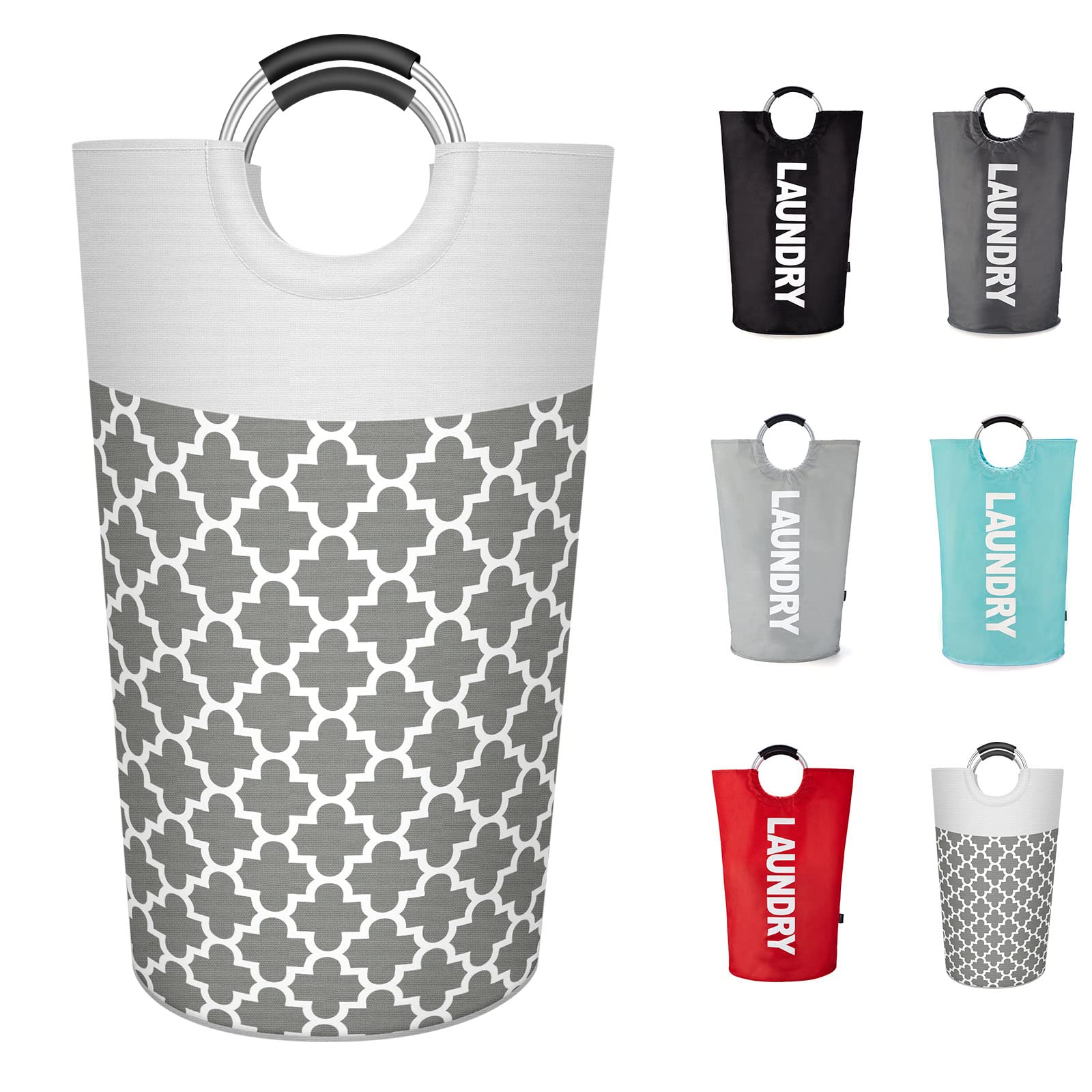 Caroeas 90L Light Laundry Basket (13 Colors), Waterproof Laundry Hamper, Laundry Bag With Padded Handles, Clothes Hamper Stands