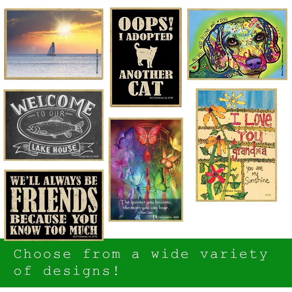 Sjt Enterprises, Inc. Never Rv Alone (Dog With Camper & Chair) - Wood Fridge Magnets Featuring Artwork Of Dog Is Good - Measures