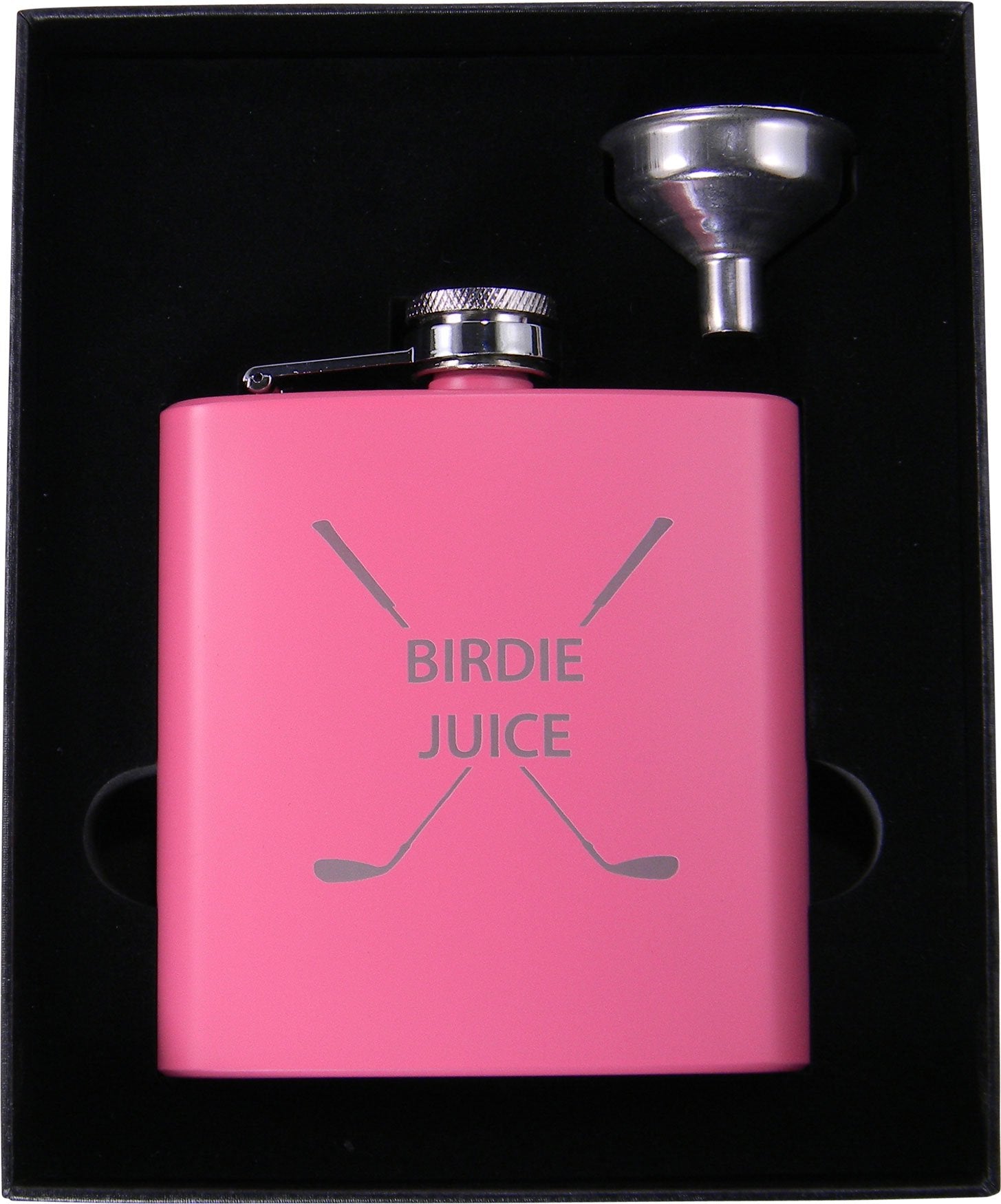 Golf Birdie Juice Flask, Funnel And Gift Box - Great Chirstmas, Birthday, Valentines Gift For Golfers (Pink)