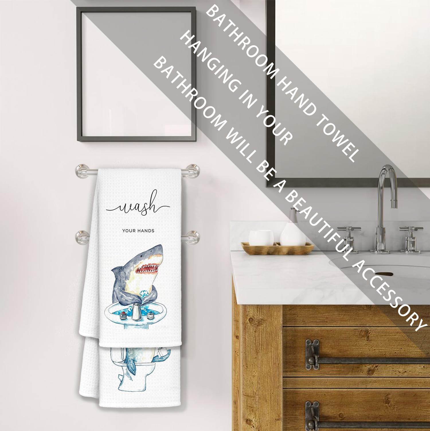 Jvpke Funny Narwhal Sea Lion Bathroom Hand Towels Set of 2 - Decorations, Decor, Gifts for Girls Kids Women Men, Lovers Gifts, F