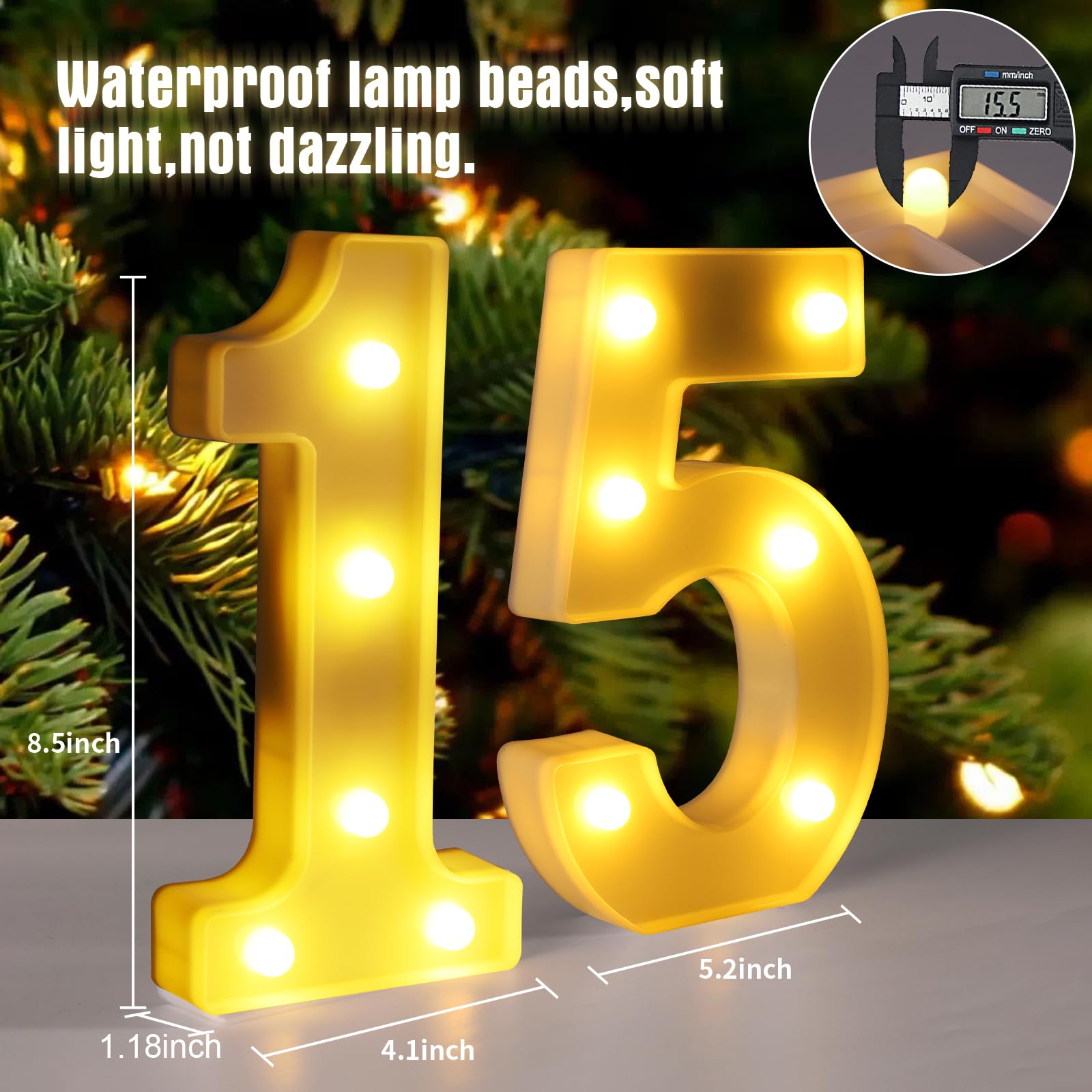 15th Birthday Decorations For Girls and Boys,15 Light Up Numbers Quinceanera Decorations,Numero 15 Decoracion Para Quinceanera,C