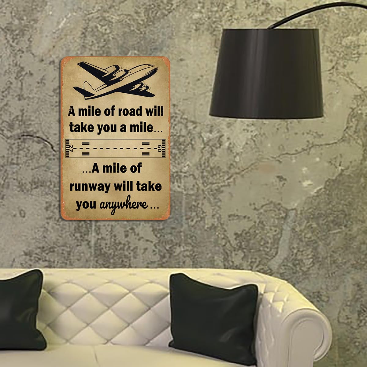 Aviation Metal Sign - Vintage Airplane Travel Tin Sign 8x12 Inch, Retro Wall Art for Home Office, Posters for Pilots, Airplane N
