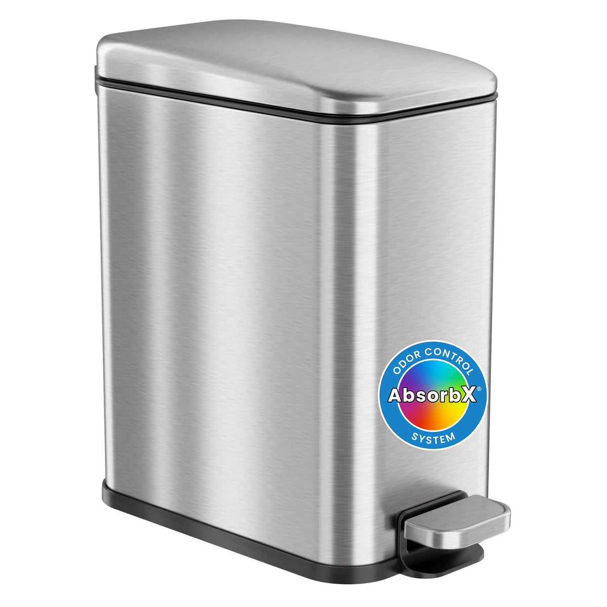 Itouchless 5 Liter Small Garbage Step Bin, Bedroom, Business, Home, Office Cubicle Softstep 1.3 Gallon Bathroom Trash Can With O