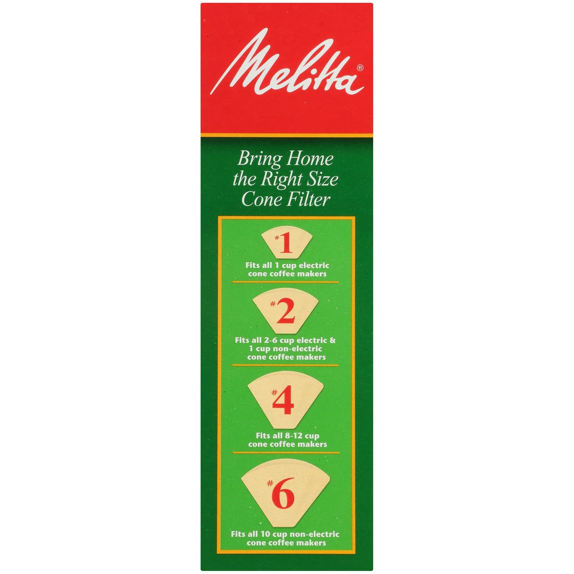 Melitta 622752 #2 Natural Brown Cone Coffee Filters 100 Count (2Pack)