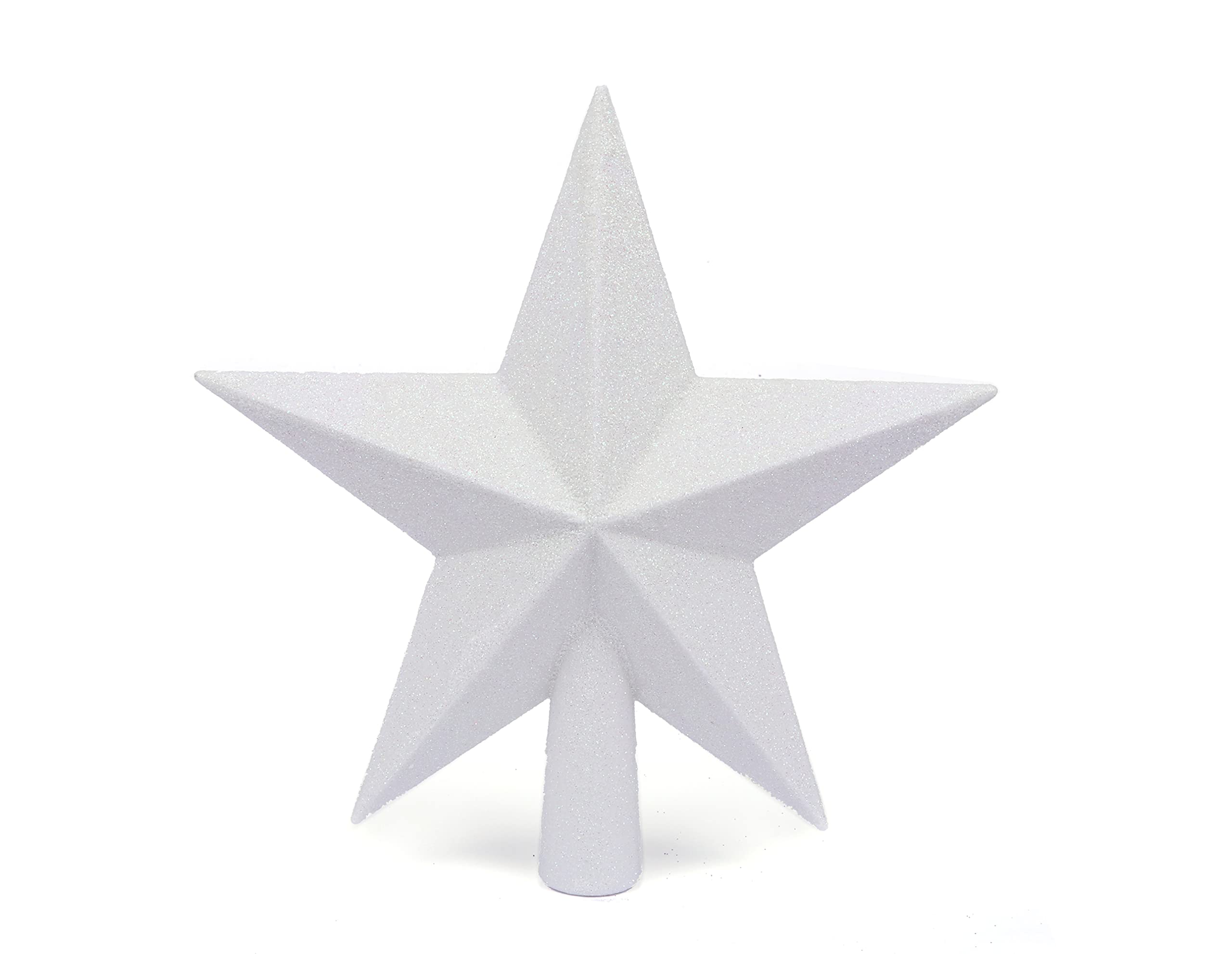 YYCRAFT Glitter Star Tree Topper Christmas Decoration-8 Inch,White