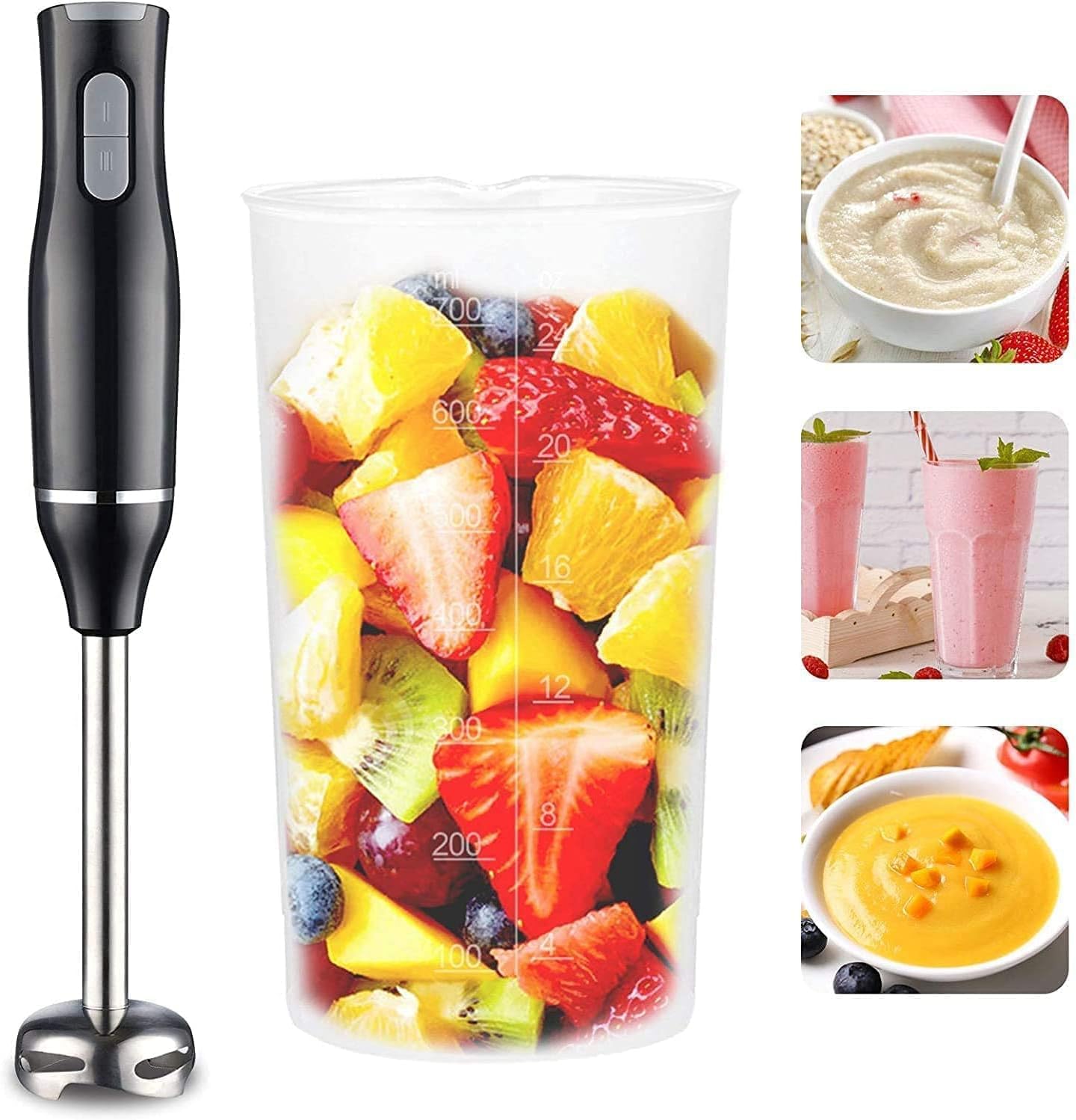 Megawise Hand Blender Stick - 400W Electric Handheld Immersion Blender With 2 Blending Speeds