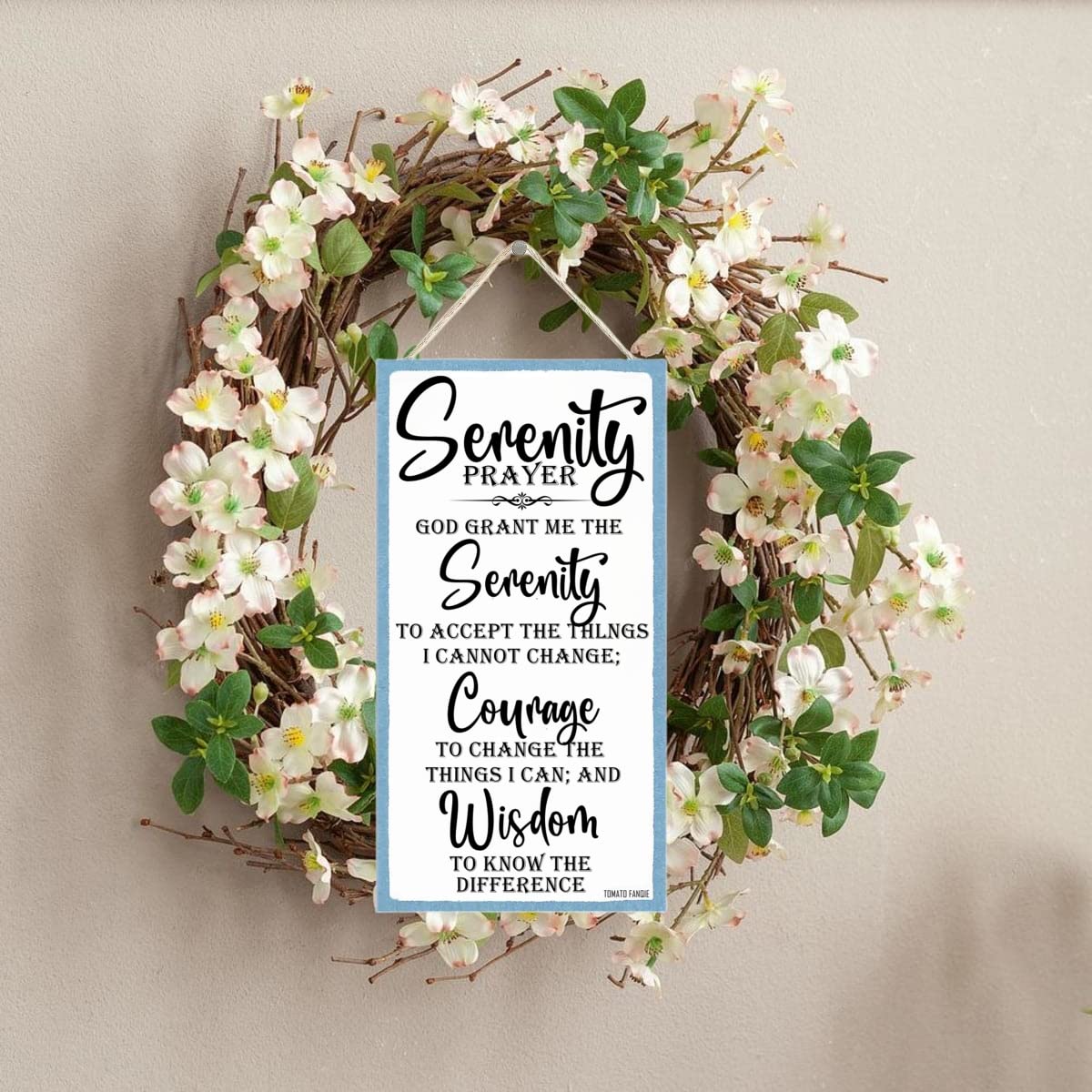 Serenity Prayer Sign, Christian Decor Wood Sign Gift, God Grant Me The Serenity Wall Decor Framed, Farmhouse Live Room Bedroom D