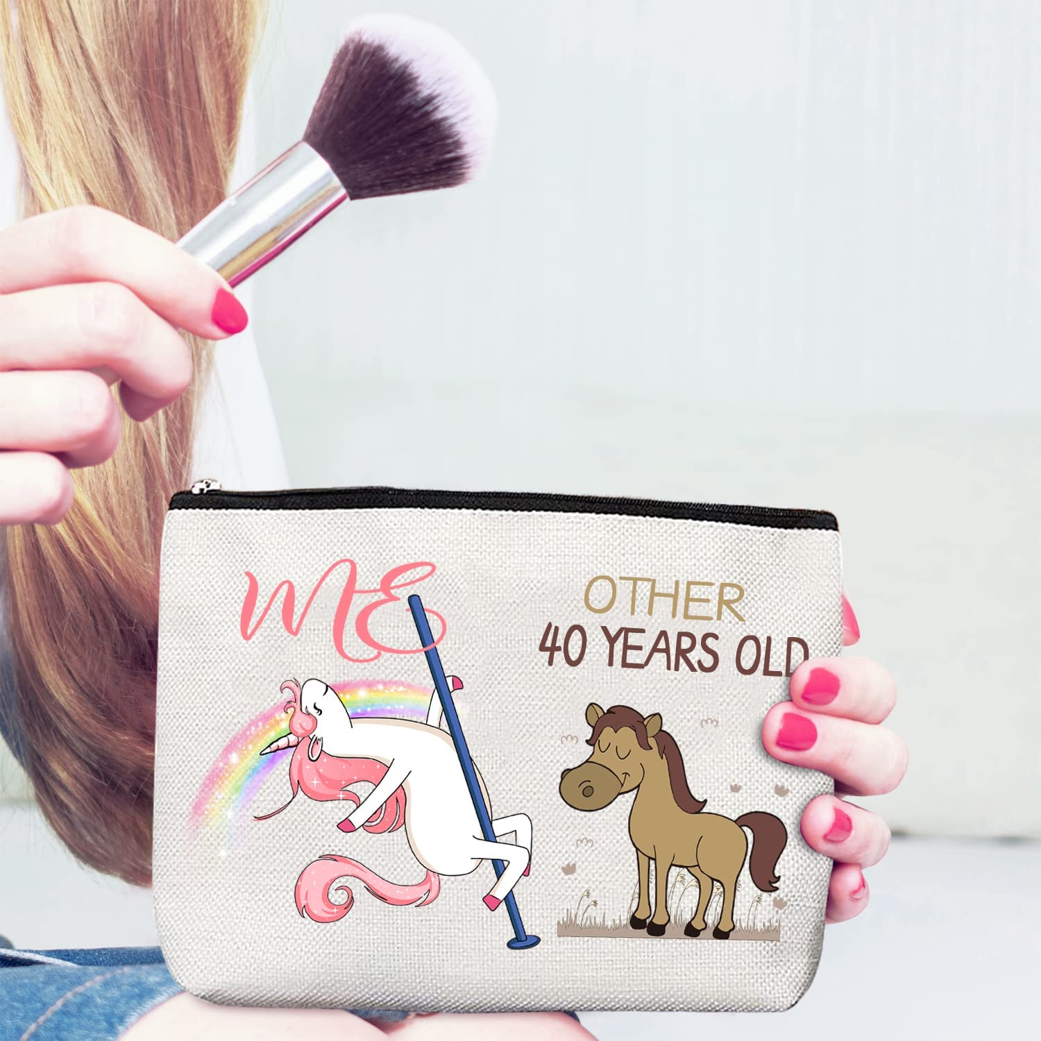 40Th Birthday Gifts For Women,40 Year Old Birthday Gifts,40Th Birthday Cosmetic Bag Makeup Pouch,40Th Birthday Gifts Makeup Bag