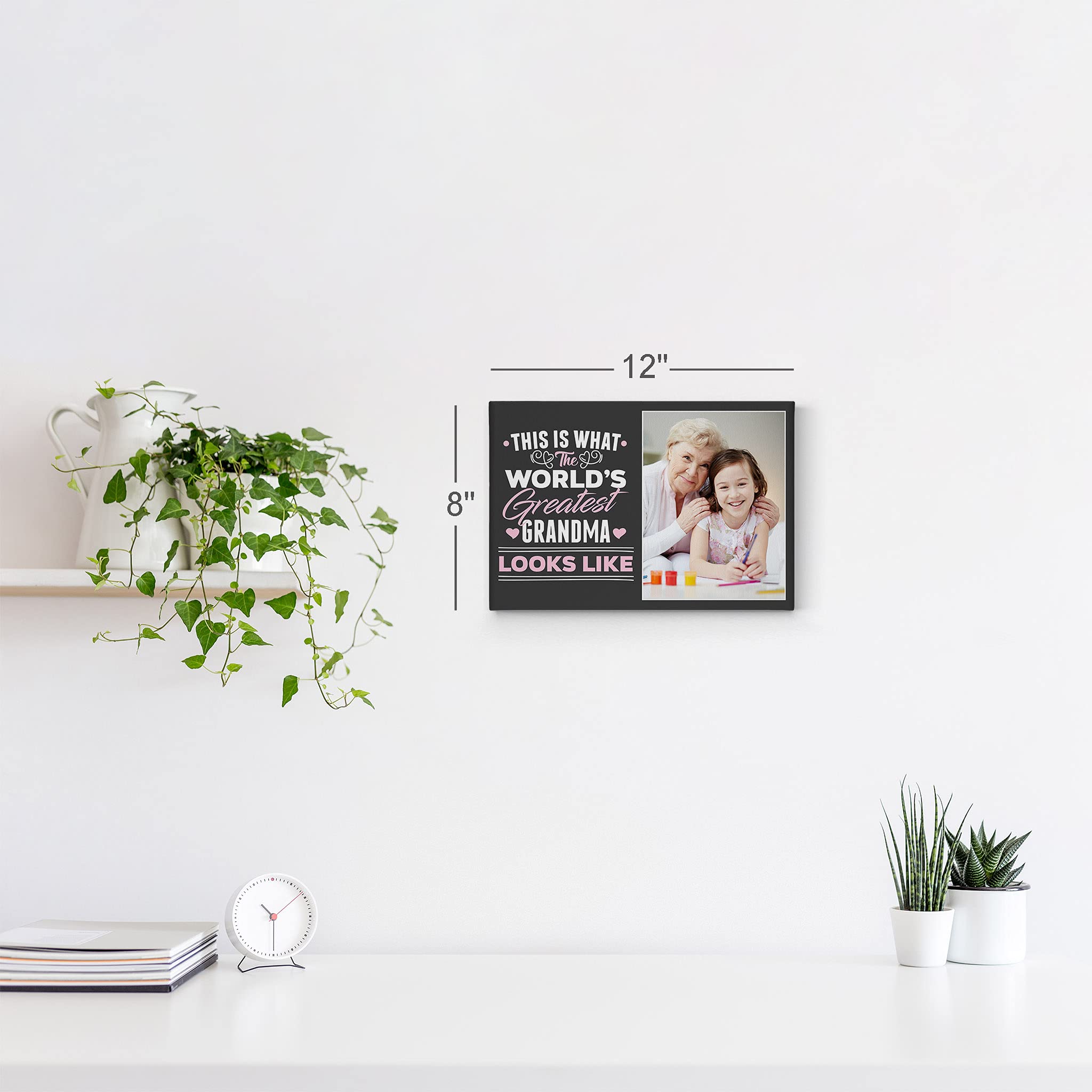 Smile Art Design Custom Photo Print Canvas Print With Your Photo Personalized Photopink World'S Greatest Grandma Personalized Gi