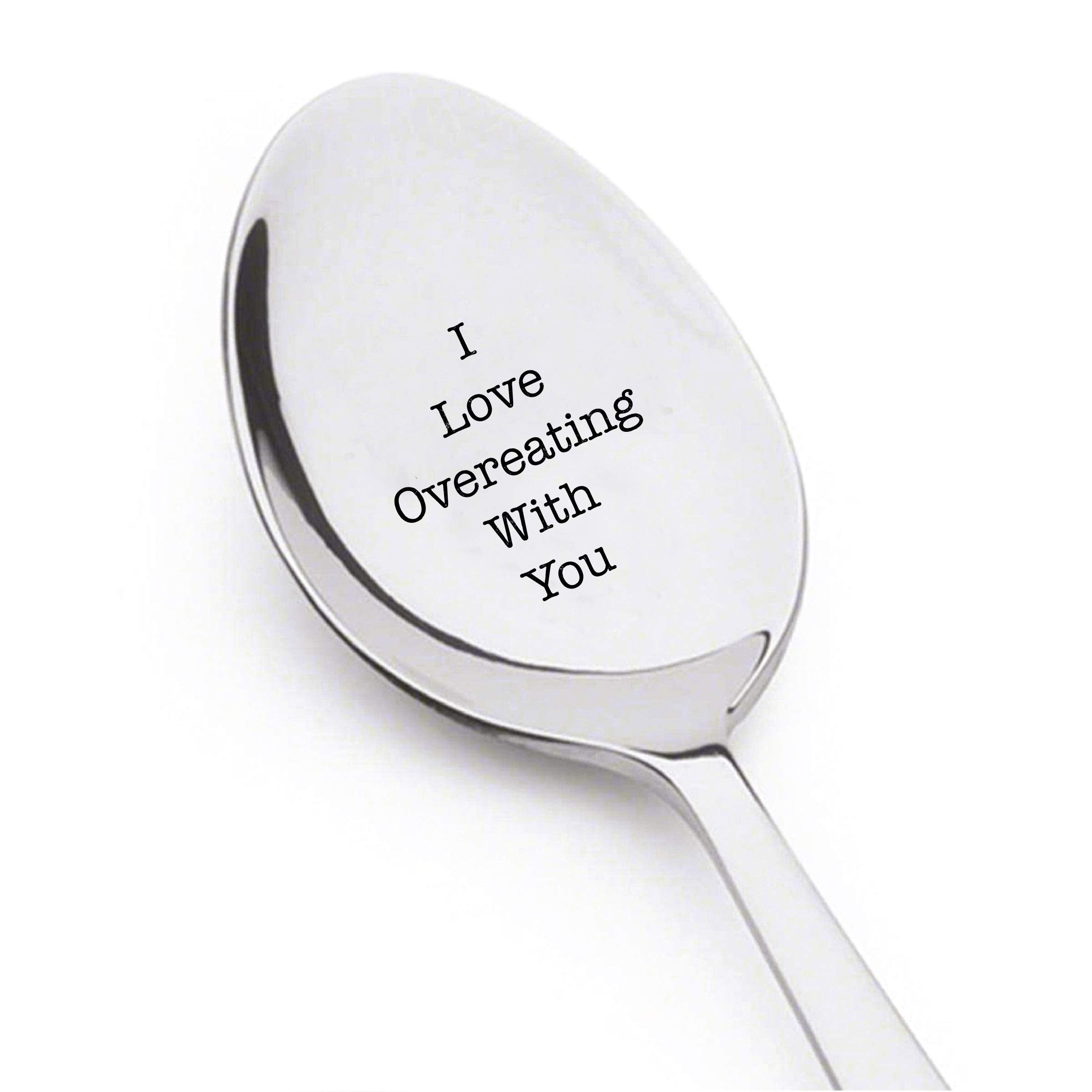 I Love Overeating With You Spoons - An Unique Quirky Wedding Gift For Your Love | Gift For Foodies Friends | Valentines Day Gift