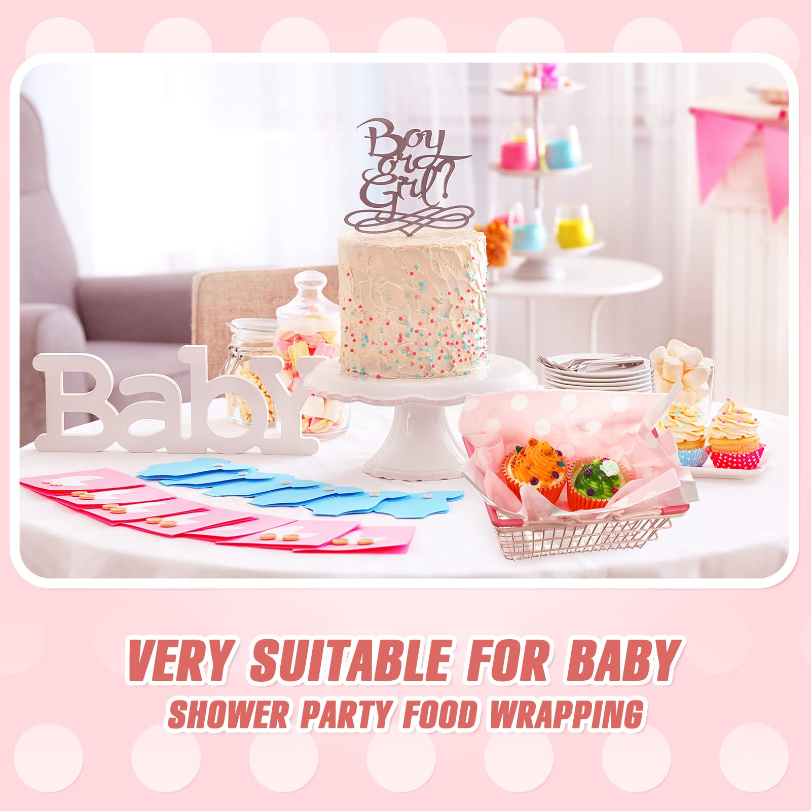 Wax Paper Sheets For Food White Dot Printed Bakery Tissue Greaseproof Disposable Wrapping Paper For Sandwich Fast Food Picnic Ba