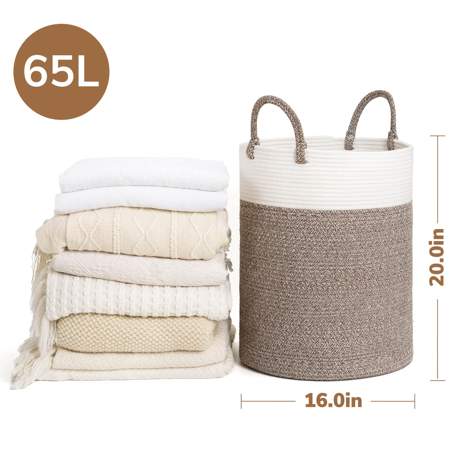 Indressme Tall Wicker Laundry Basket, Large Woven Clothes Hamper For Bedroom, Bathroom, Living Room, Tall Nursery Hamper For Bla