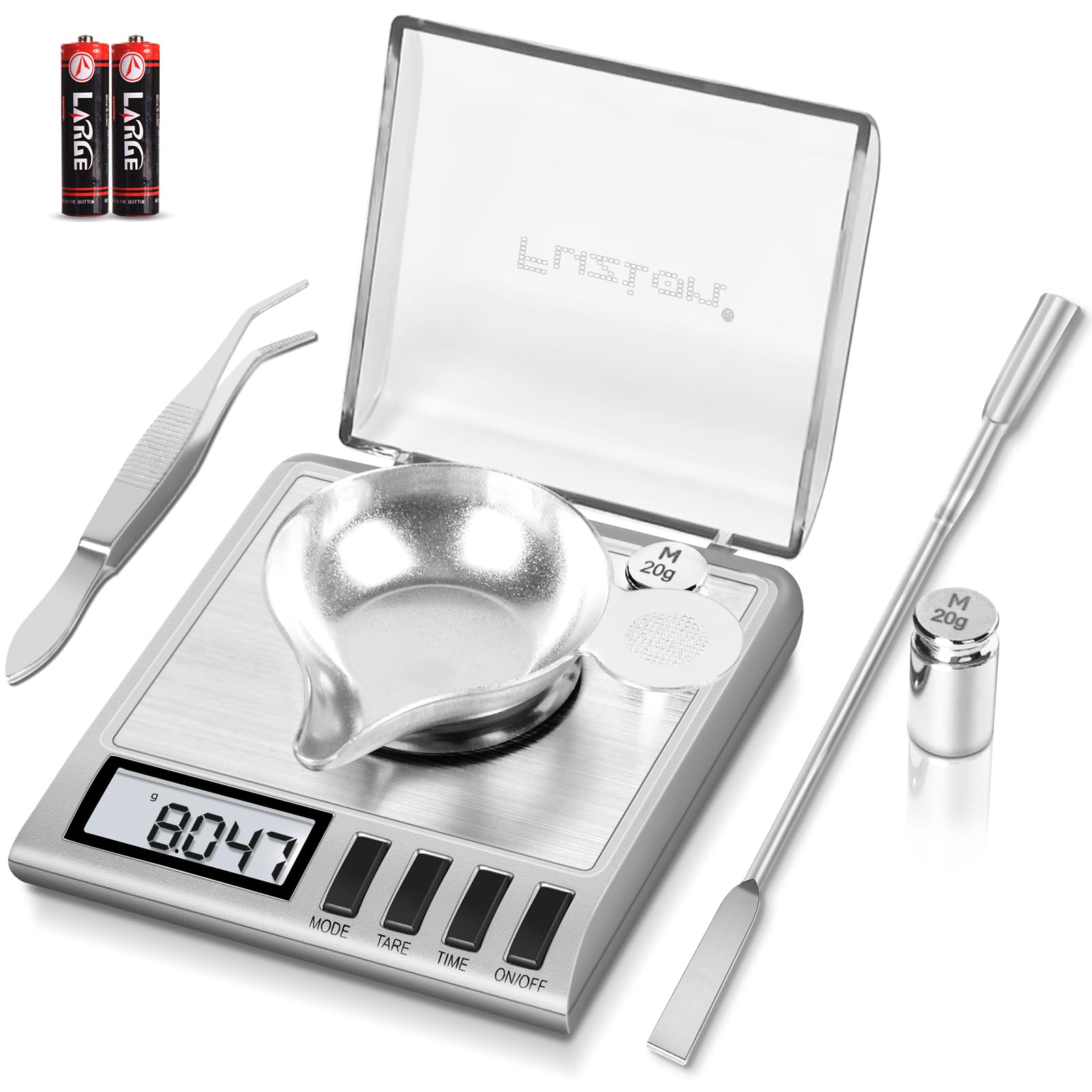 Fuzion Milligram Scale, 50G/0.001G Digital Milligram Scale With Calibration Weights, Jewelry And Gem Scale, Mg Scale For Powder