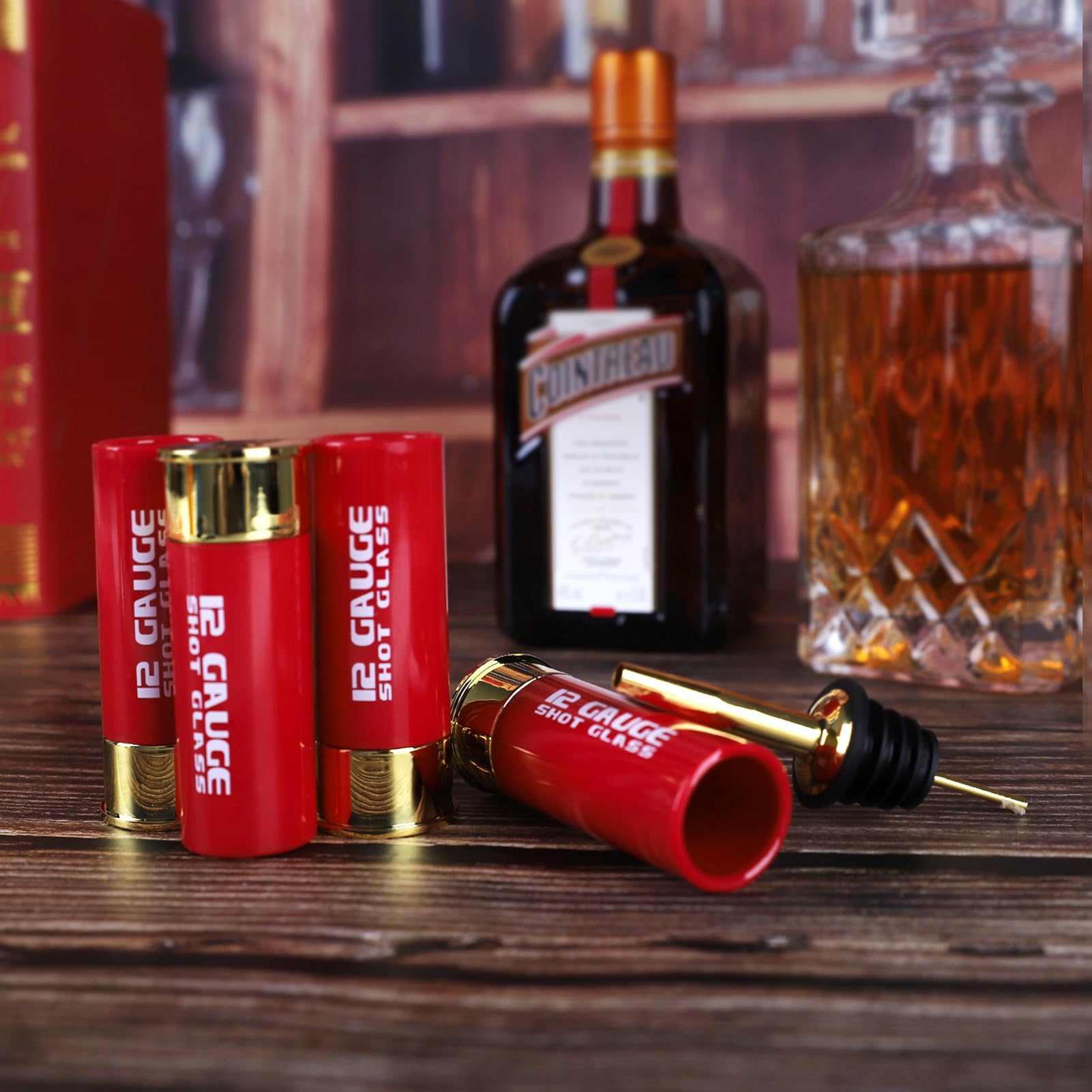 MyMealivos 12 Gauge Shot Glasses  Durable Plastic Shot Glasses  Great Drinking Glass Set (Red+logo)