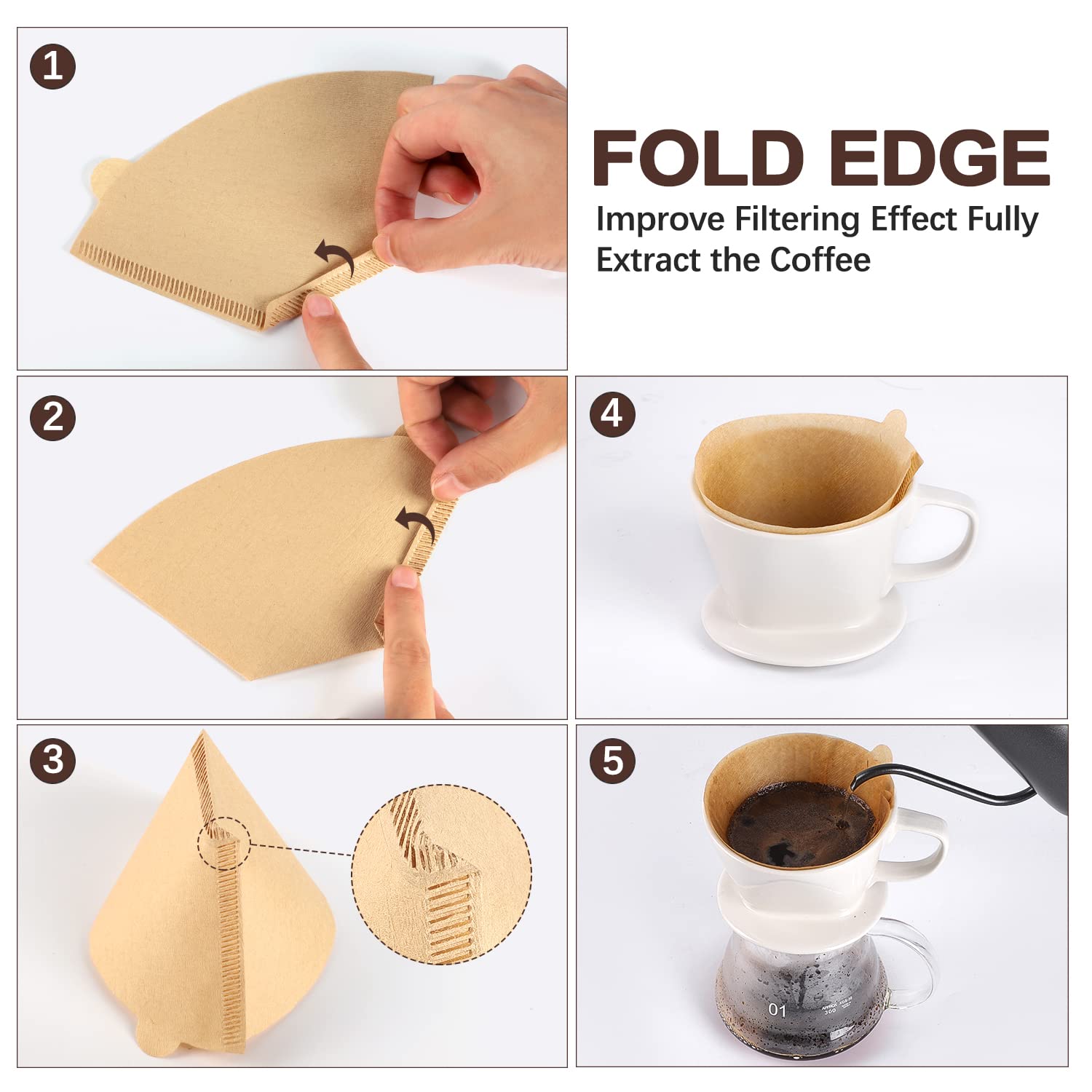 Pro Mael Cone Coffee Filters #4  200 Count Number 4 Coffee Filters Paper for Pour Over and Drip Coffee Maker  8-12 Cup  Natural Unbleached