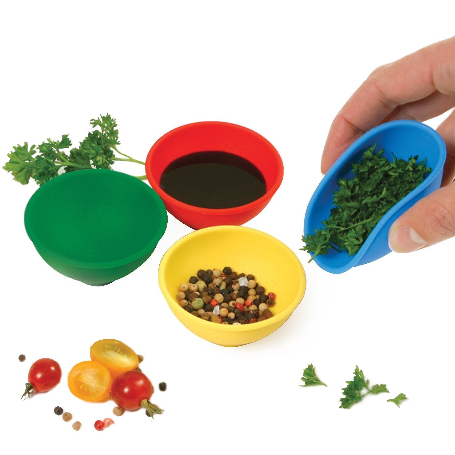 Norpro Silicone Mini Pinch Bowls Set of 4, 50 ml, Multicolor, Model NP408
