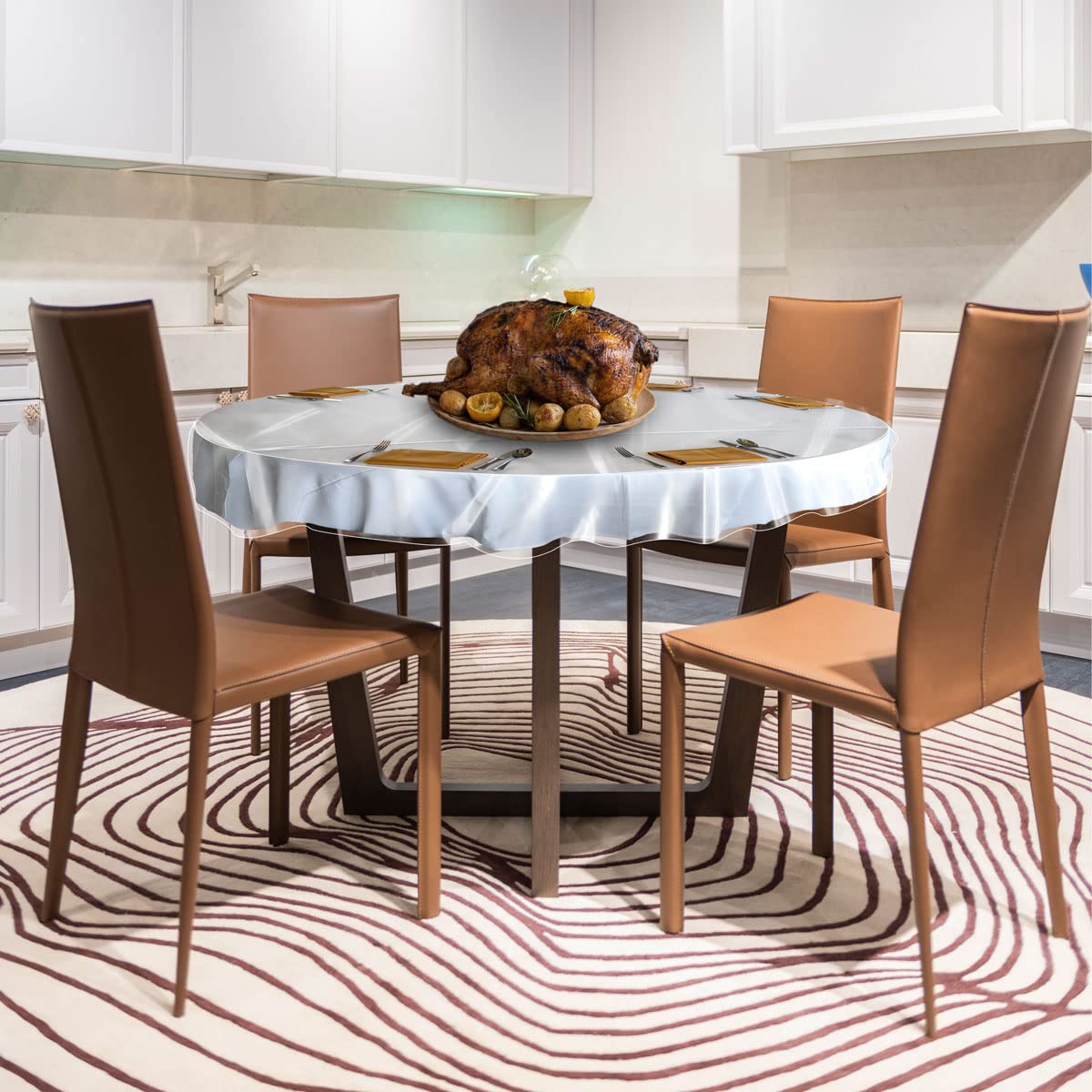 Heavy Duty Deluxe Clear Vinyl Tablecloth Protector (60 Round)