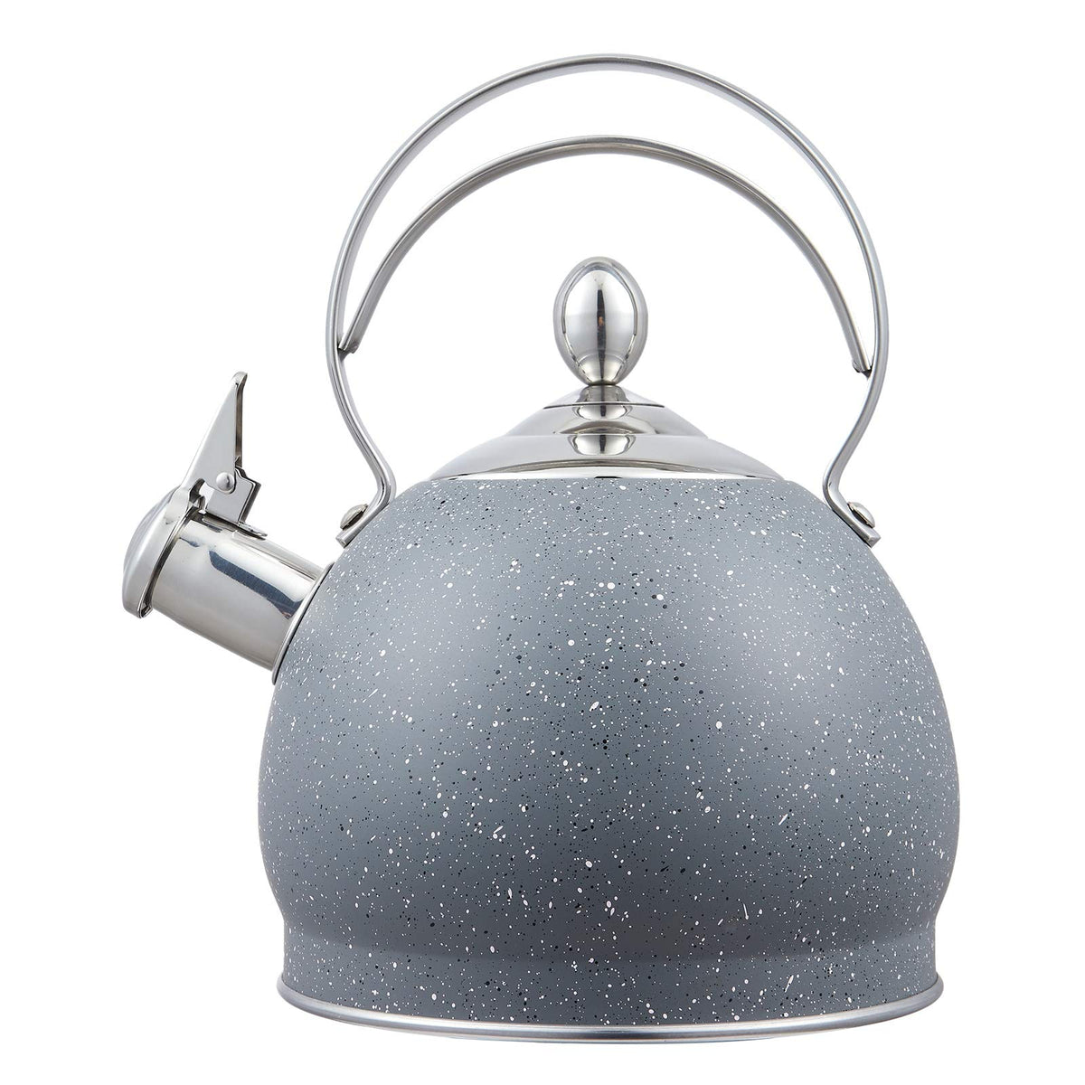 Creative Home 2.5 Qt. Stainless Steel Whistling Tea Kettle Teapot With Aluminum Capsulated Bottom For Fast Boiling Heat Water, F