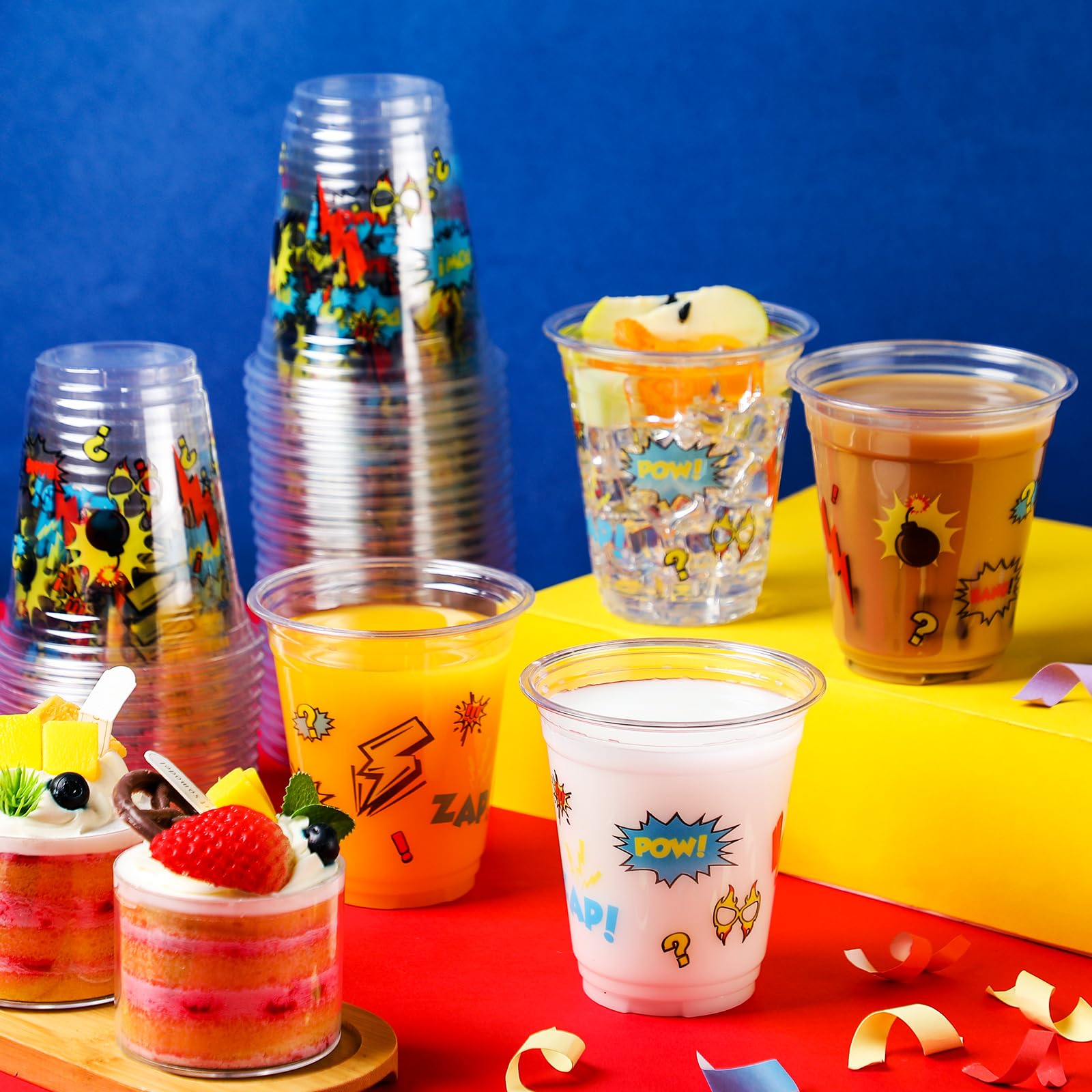 Uiifan 50 Pcs Fall Pumpkin Cups Bulk 12 oz Thanksgiving Disposable Plastic Drinking Cups Fall Party Clear Drinkware Pumpkin Mapl