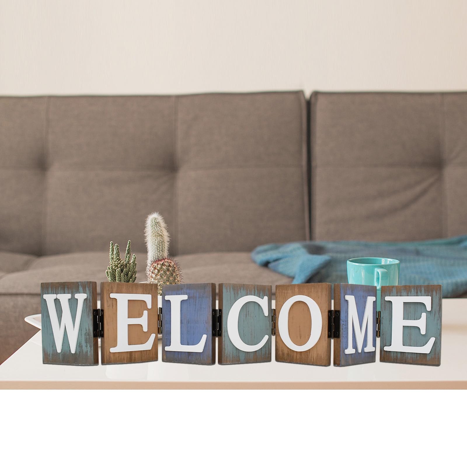 Wooden Home Sign Table Top Decor Decorative Letters Signs Freestanding Family Word Block Rustic Tabletop Centerpiece for Shelf F
