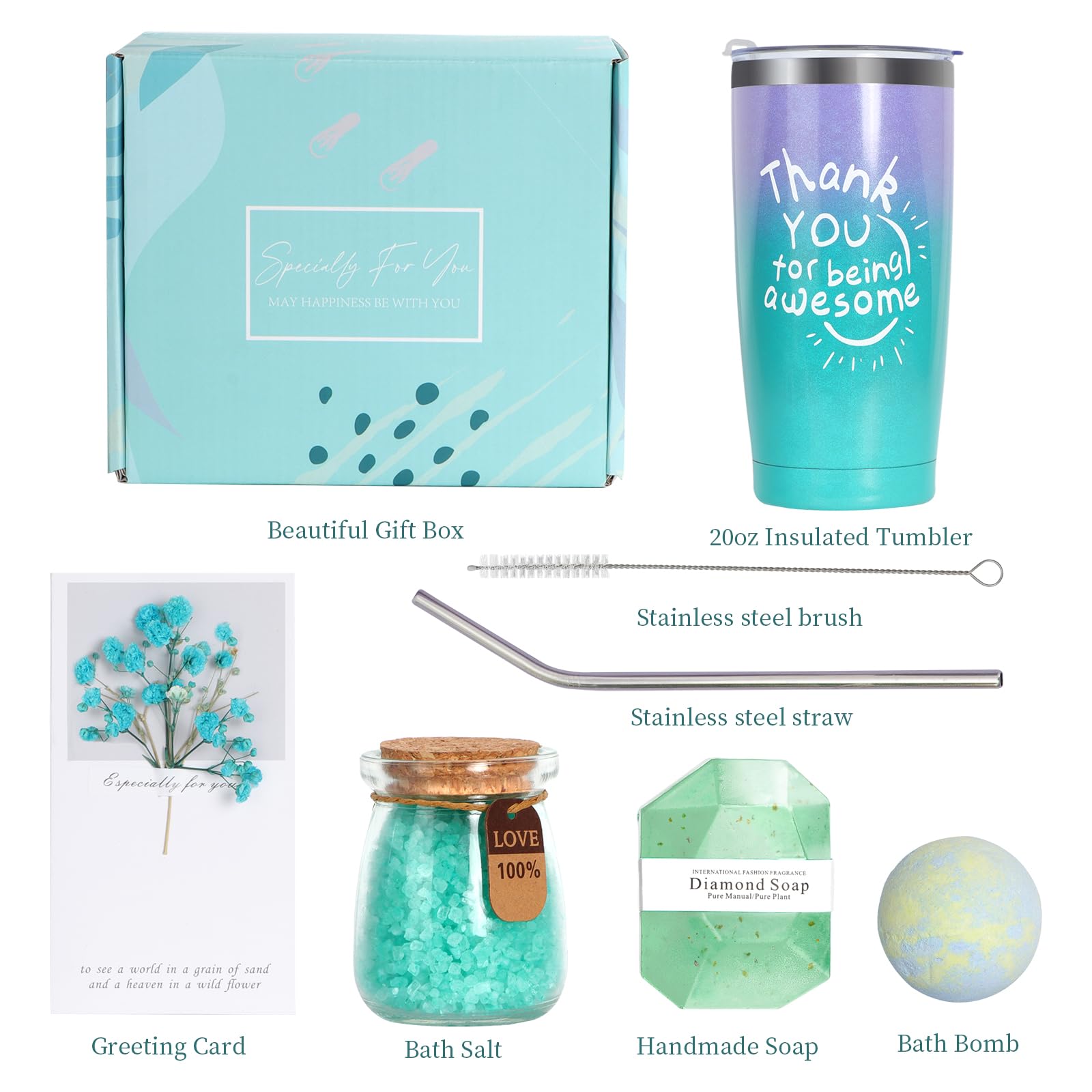 Macevia Birthday Gifts for Women, Self Care Gift Set for Women-Ocean Relaxing Spa Gifts Basket Set for Mom Grandma Sister Daught