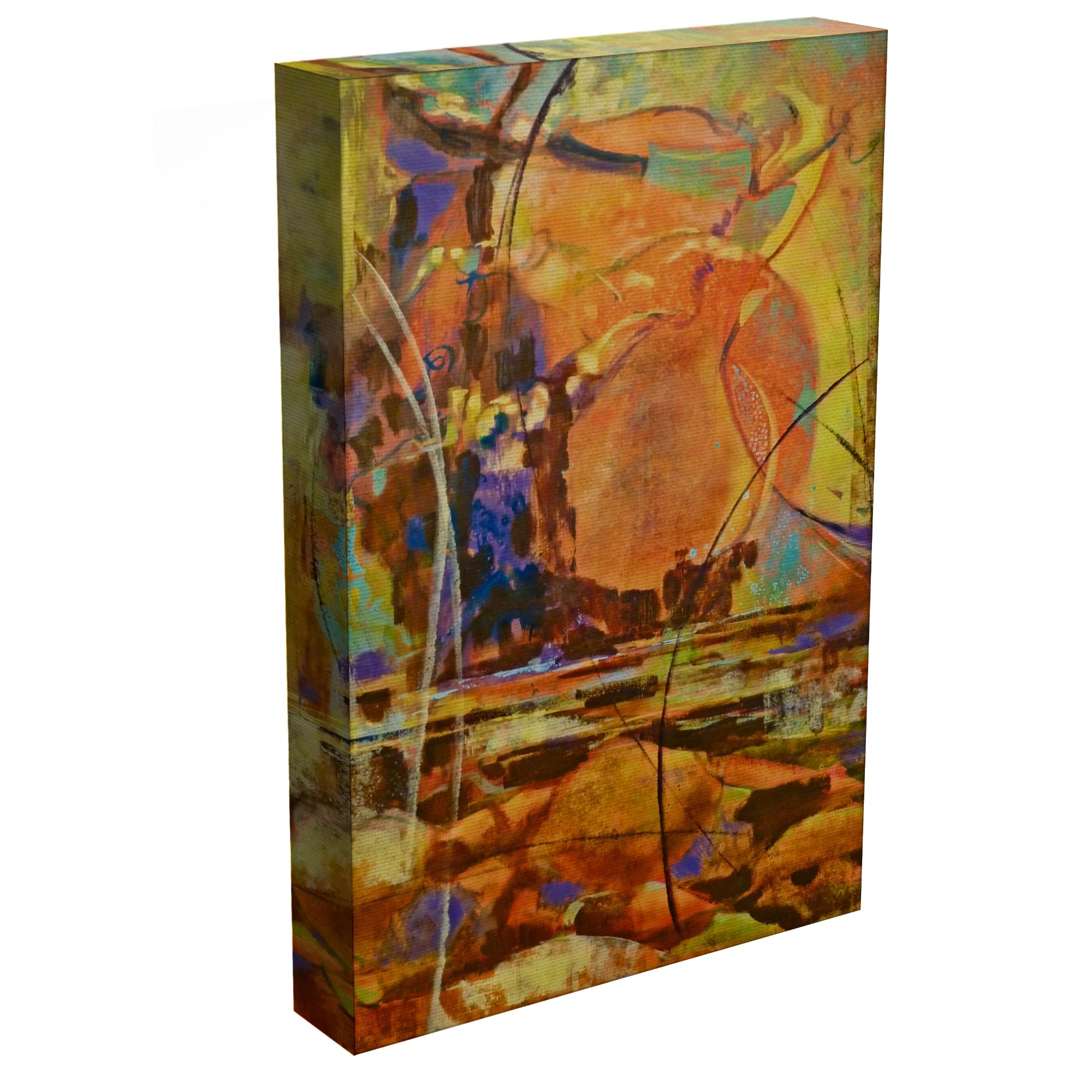 Inephos Framed Canvas Painting - Fiery Brilliance - Abstract Theme Beautiful Wall Painting For Living Room, Bedroom, Office, Hot