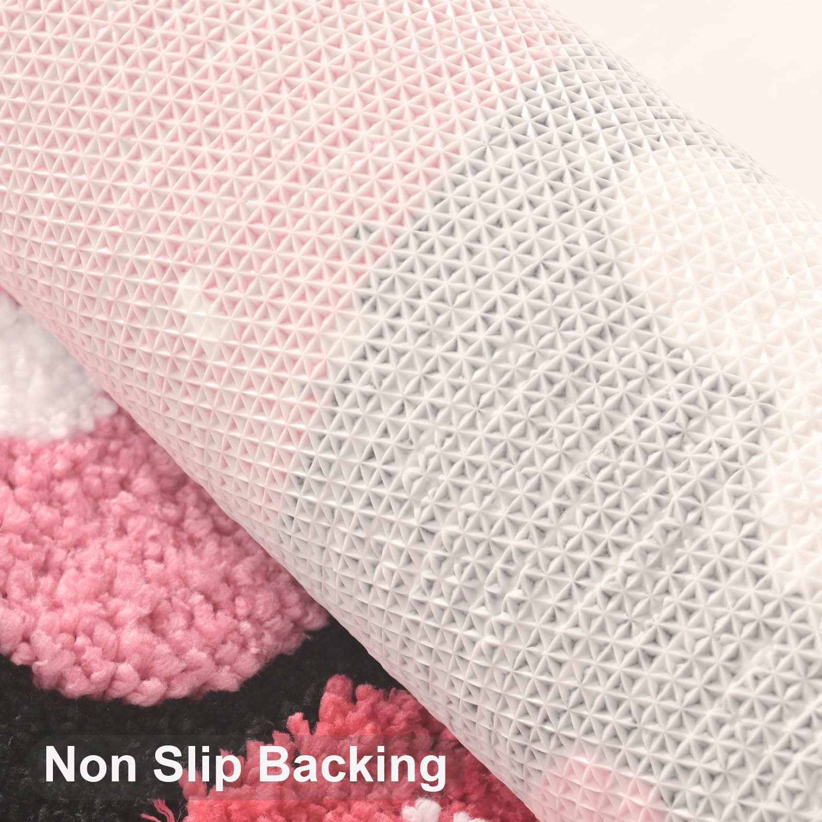 Anybar Black Bathroom Rugs Cute Strawberry Flower Bath Mat Bathroom Accessories, Funny Colorful Non Slip Floor Bath Rug Machine