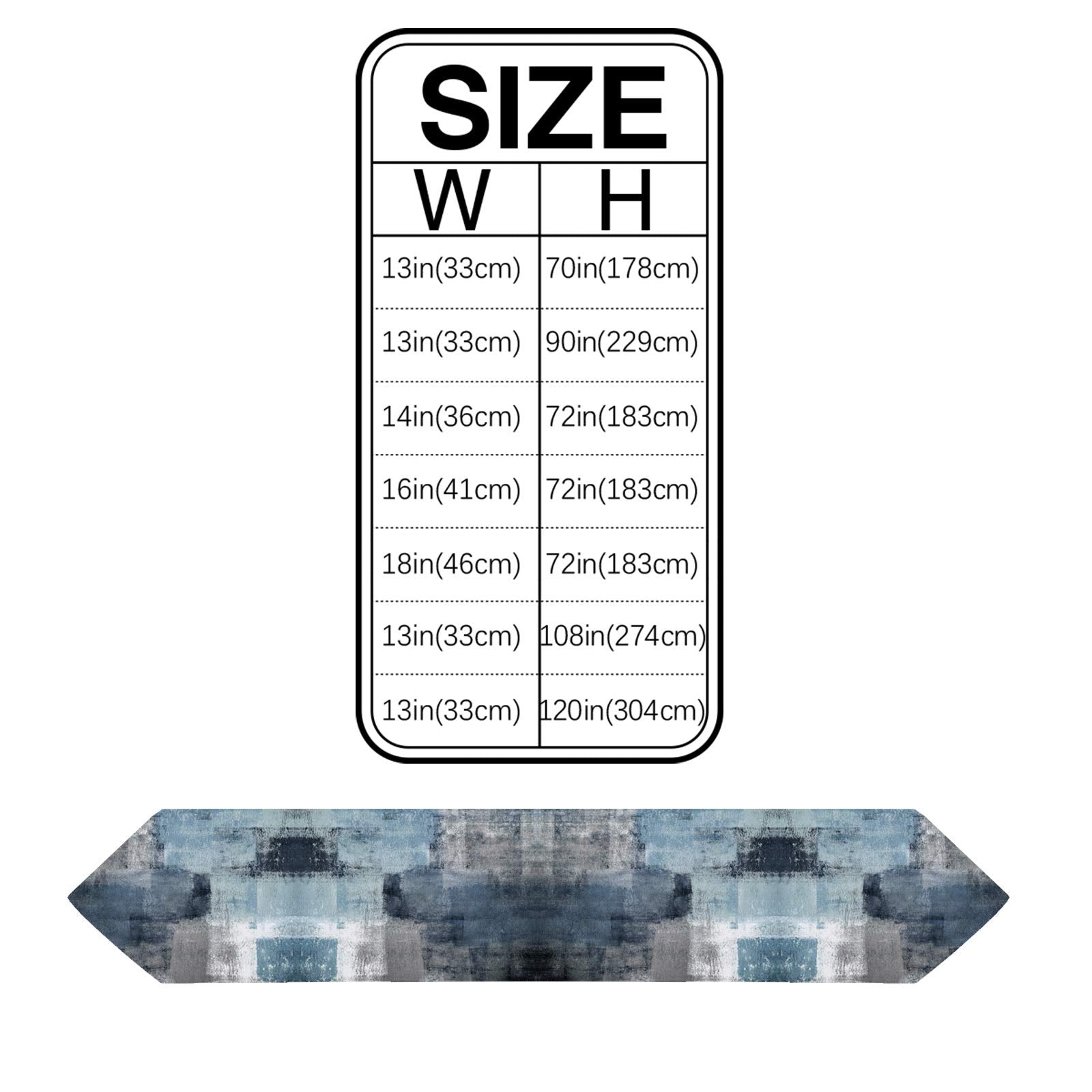 Abstract Art Painting Table Runner Farmhouse Style Burlap Table Runner Blue And Grey Table Runners For Family Kitchen Dinning Ta