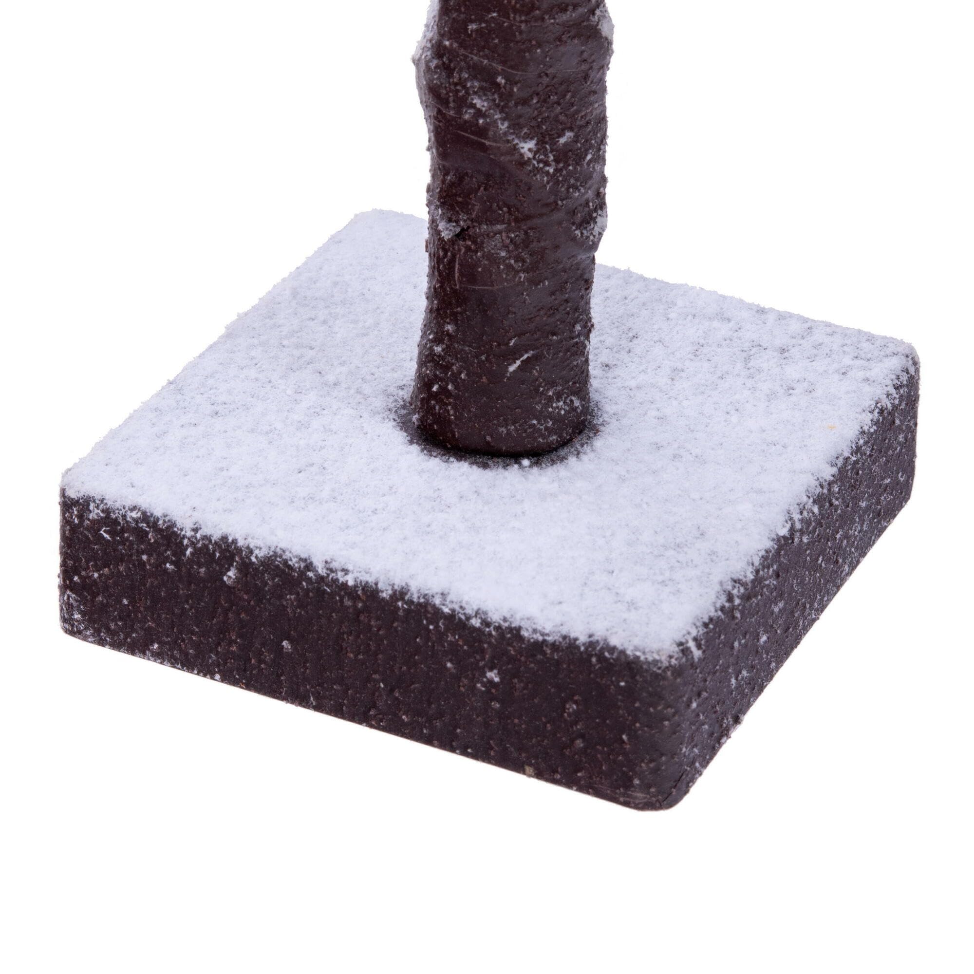 Vickerman 2' Green Frosted Mini Pine Twig Tree, Battery Operated Warm White 3mm Wide Angle LED Lights.