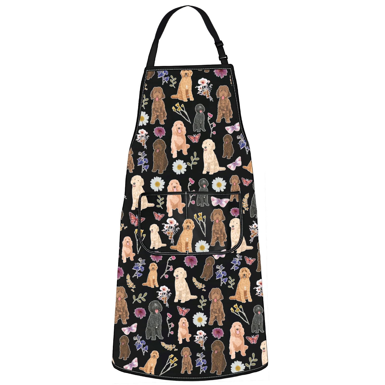 G2Tup Golden Doodle Aprons Goldendoodle Lover Gifts Doodle Mom Gifts Goldendoodle Kitchen Apron (Golden Doodle Ap Bl)