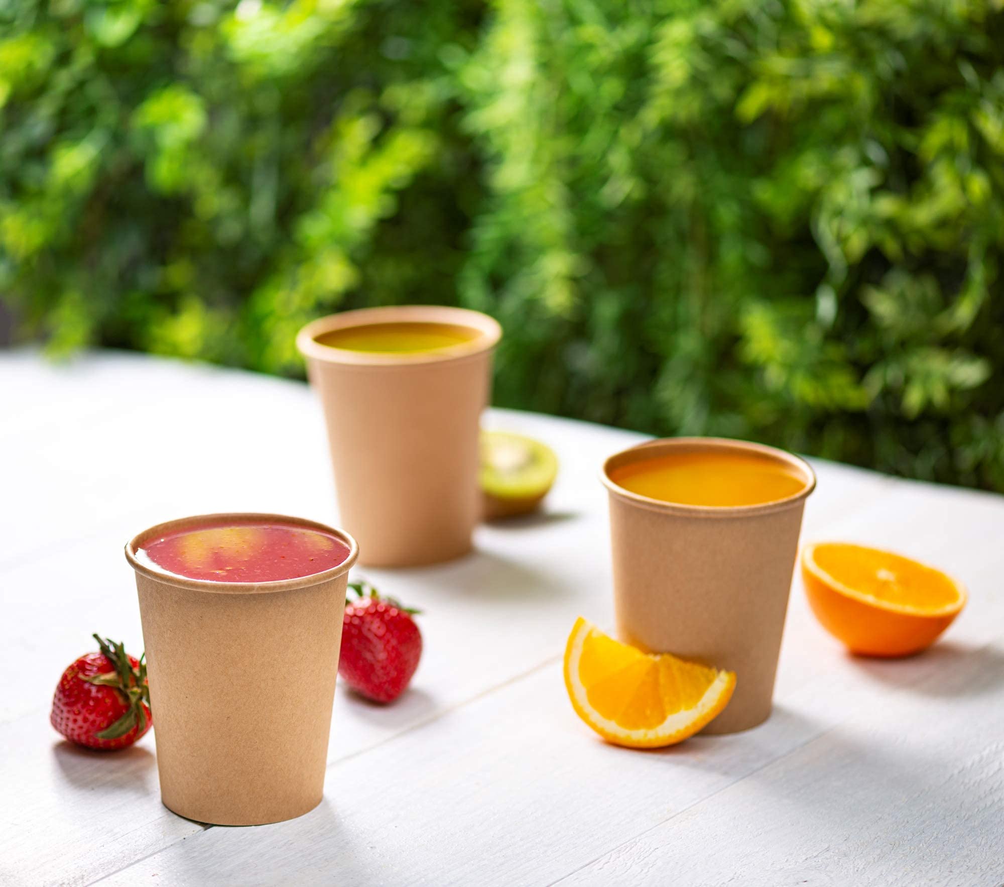 [300 Pack] 8 oz. Kraft Paper Hot Coffee Cups - Unbleached