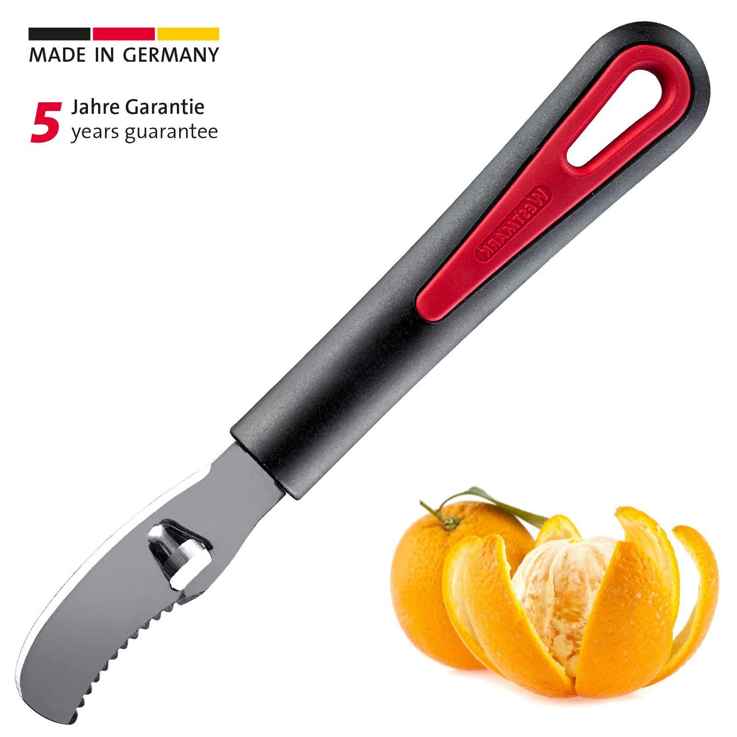 Westmark Orange Peeler Gallant, 7.5 X 1.1 X 0.8, Black/Silver/Red