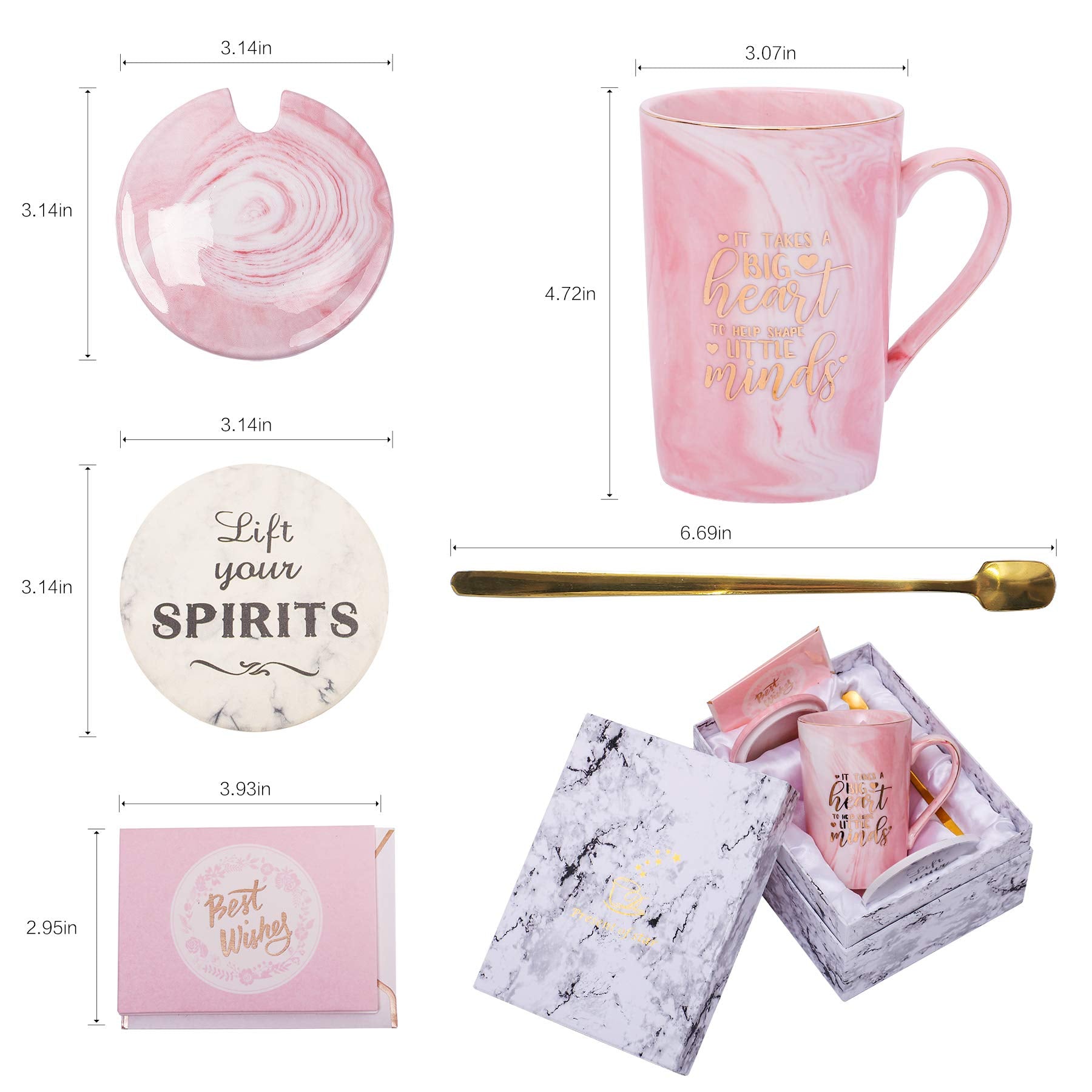 Shinnywis It Takes A Big Heart To Shape Little Minds-Teacher Appreciation Gifts-Teacher Gifts For Women-Thank You,Christmas Gift