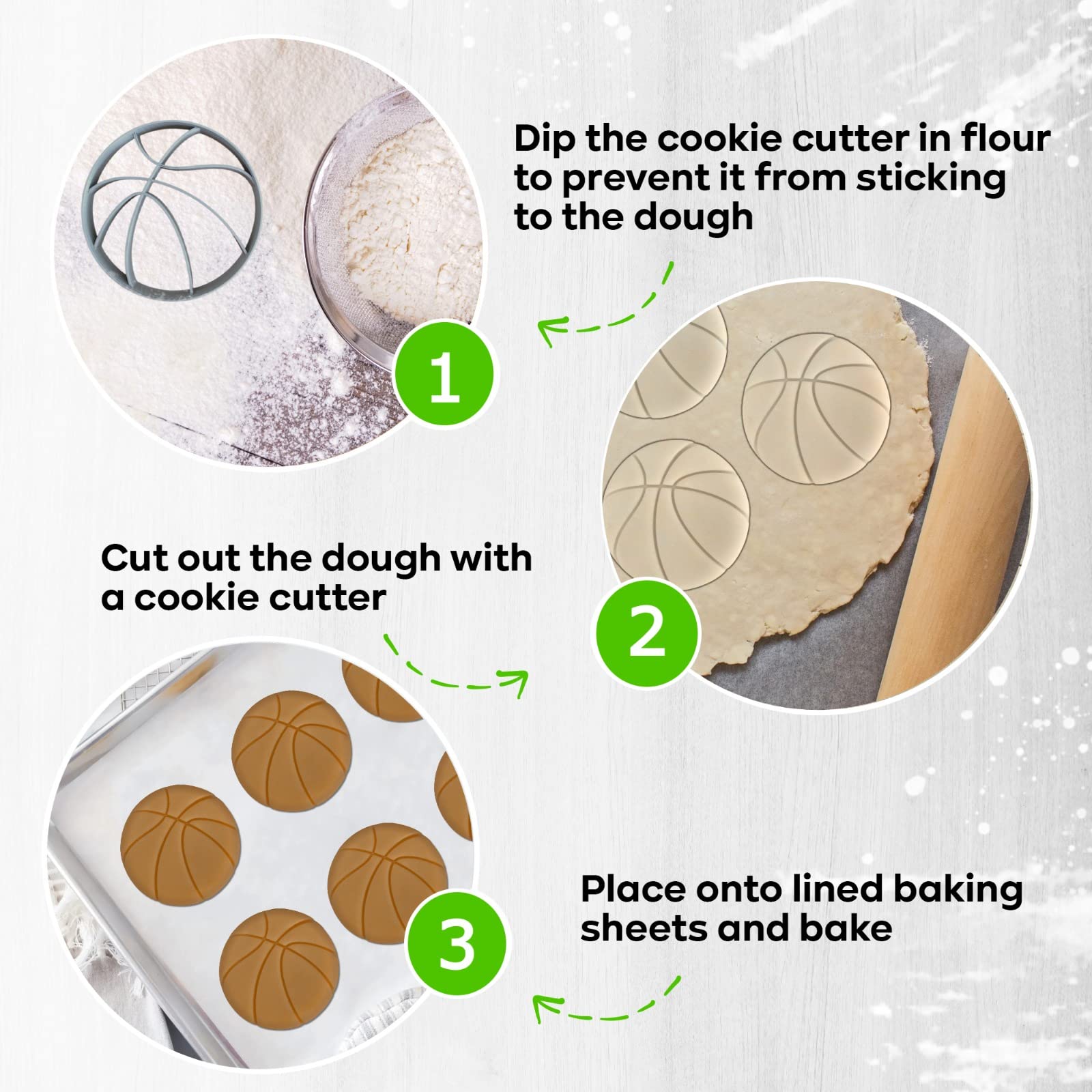 Moose Goods Basketball Cookie Cutter 3'' Inch - Sports Cookie Cutters Shapes & Stamp, Basketball Cookie Cutter For Diy Baking Su