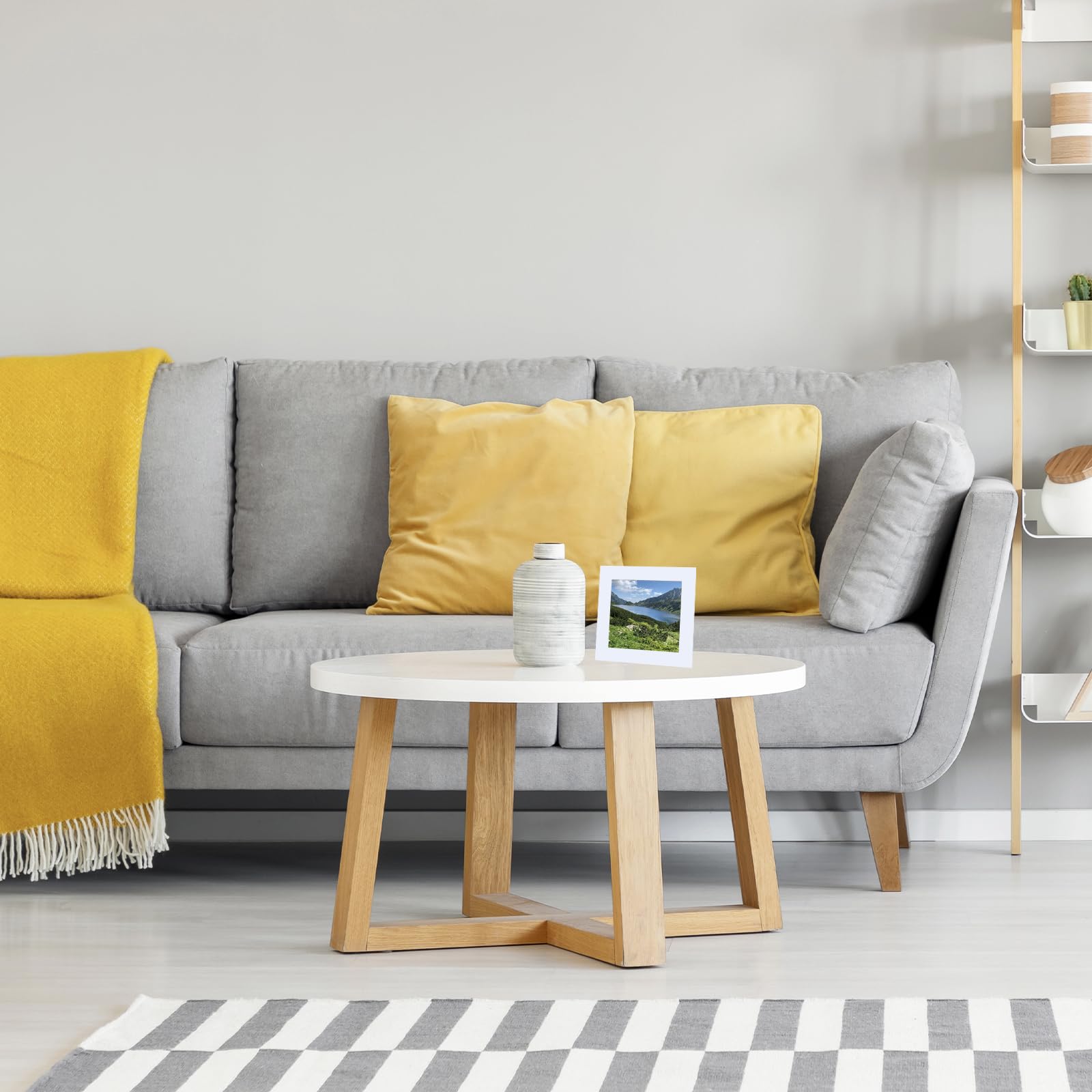 JCJMY 3x3 Picture Frame White for Tabletop, 3 x 3 Square Photo Frame with Shatter Resistant Plexiglass, Sturdy 3 by 3 Poster Fra