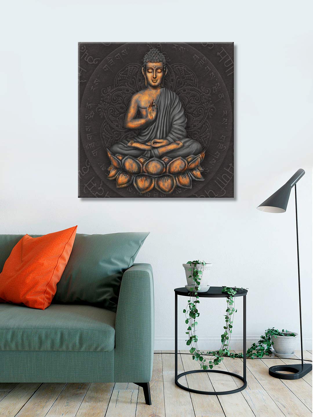 999Store Wooden Stretched Lord Gautam Buddha Budha wall decor for living room painting paintings buddha art frame bed dcor home 
