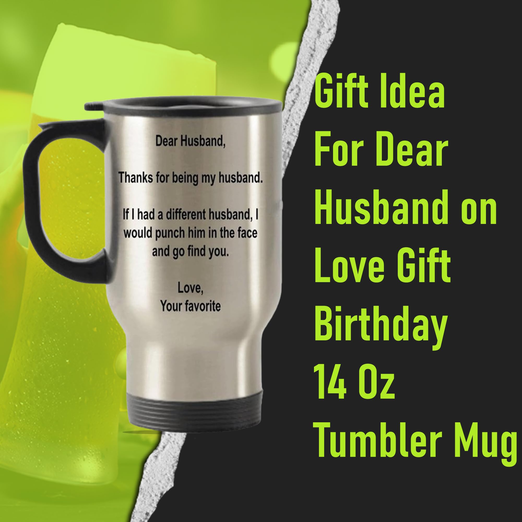 Spreadpassion - Dear Husband Tumbler - Stainless Steel Novelty Tumbler For Birthday And Anniversary Parties - Gift Idea For Appr
