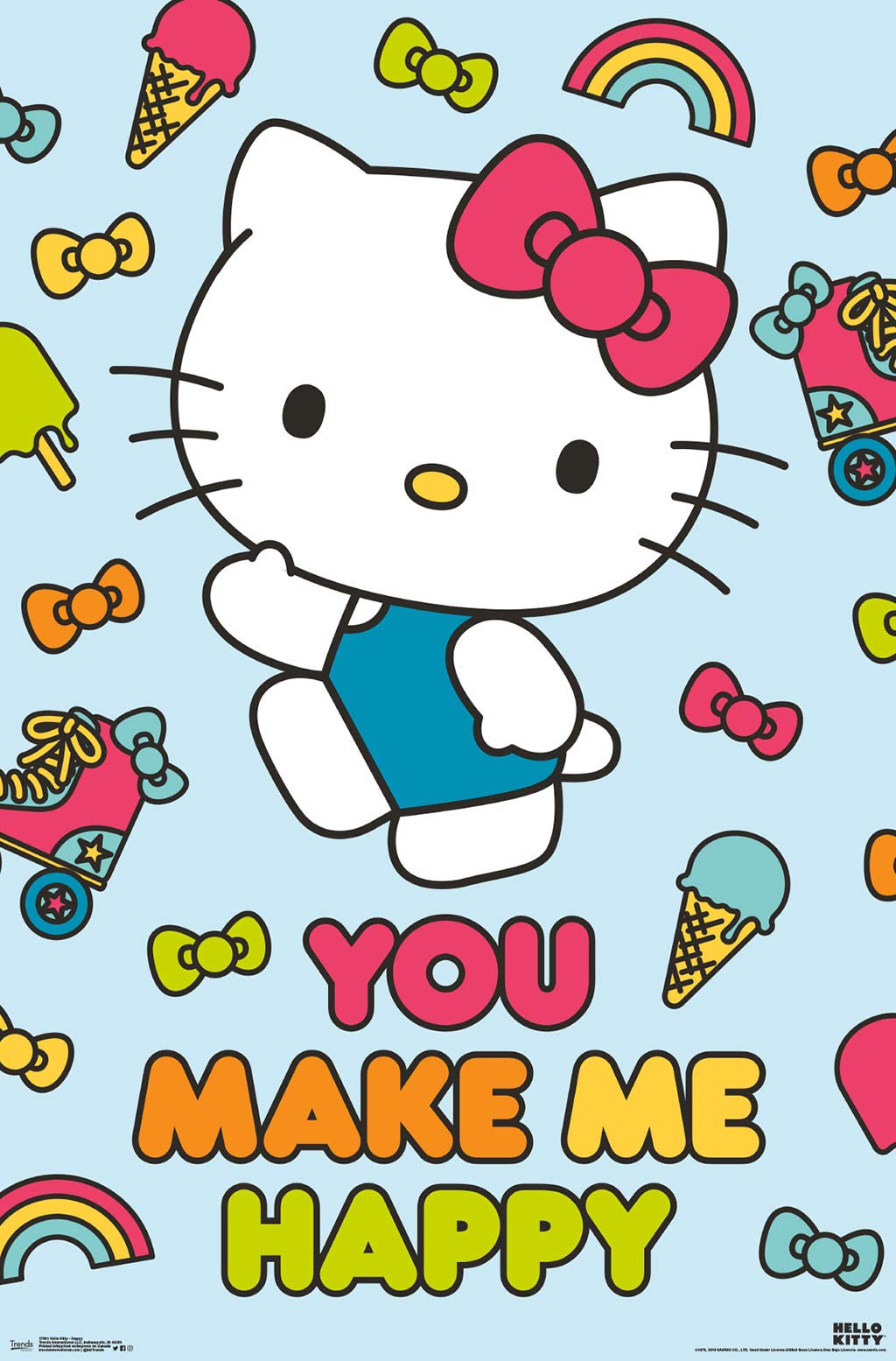 Trends International Hello Kitty - Happy Wall Poster, 22.375'' X 34'', Premium Unframed Version