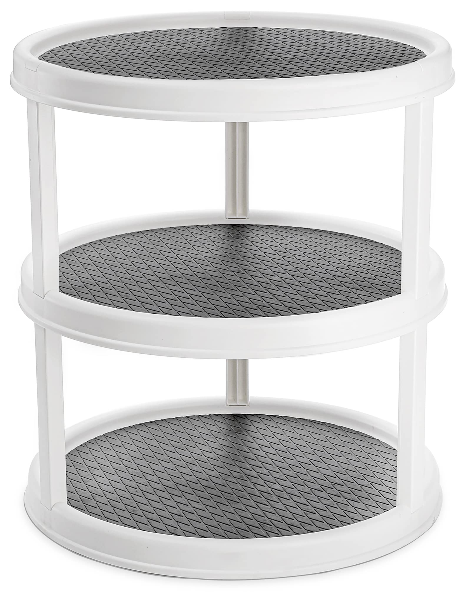 Yesland 3 Tier Lazy Susan Turntable - 12'' Round Tiered Rotating Kitchen Spice Organizer And Non-Skid Organization Storage Conta
