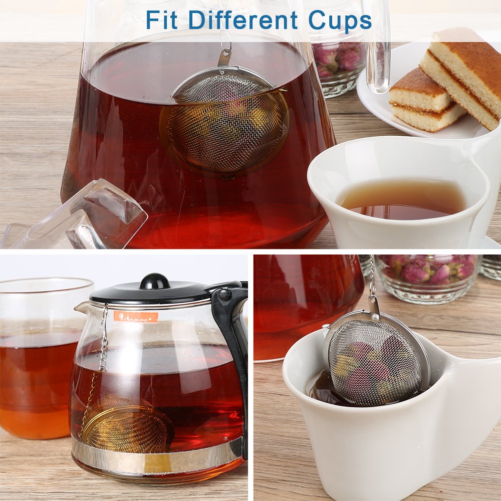 Siasky 2Pcs Stainless Steel Mesh Tea Infuser, 2.1 Inch Tea Ball, Strainer Tea Diffuser, Steeper For Filtering Tea