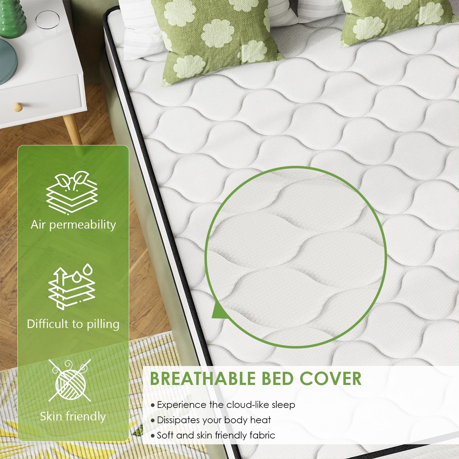 Paylesshere 8 Inch Mattress Medium Firm Spring Mattress Cool Sleep Pressure Relief Full Size Mattress In A Box Fiberglass Free C