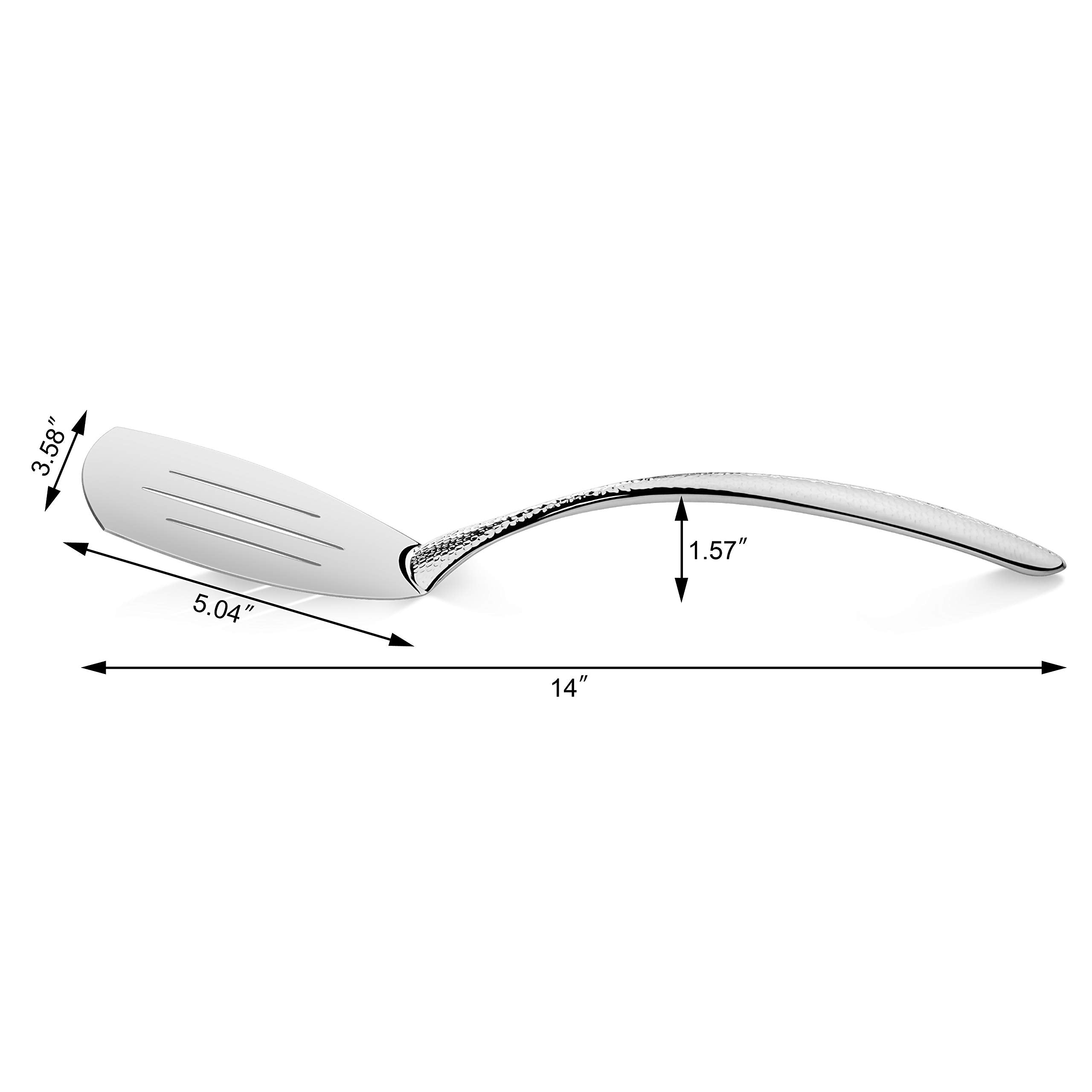 New Star Foodservice Mars Collection, Stainless Steel, Hammered Handle Slotted Spatula, 14.4-Inch, 7.2 Ounces
